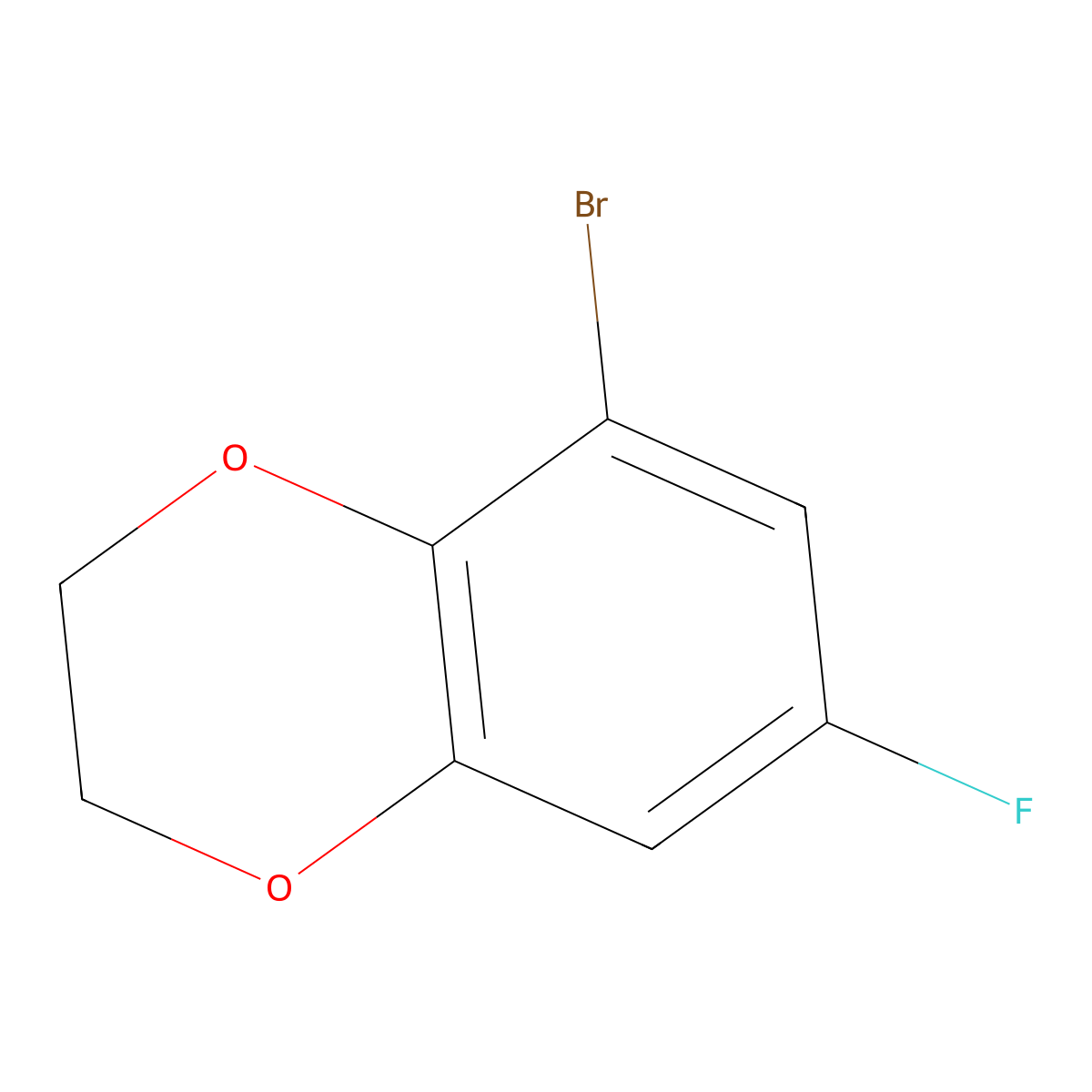 5-Bromo-7-fluoro-2,3-dihydrobenzo[b][1,4]dioxine molecular structure, CAS 1443538-54-2