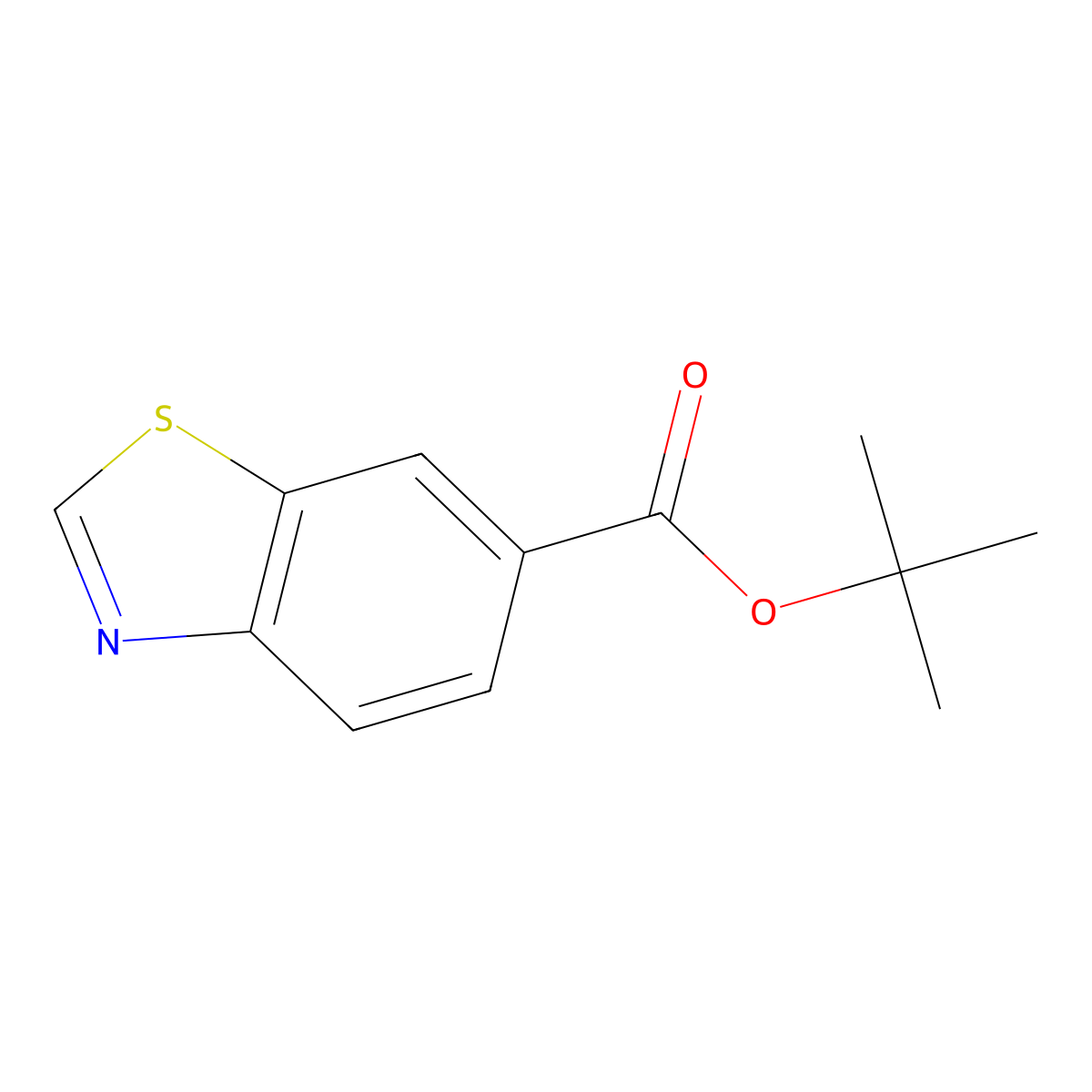 Tert-butyl 1,3-benzothiazole-6-carboxylate molecular structure, CAS 1443543-00-7