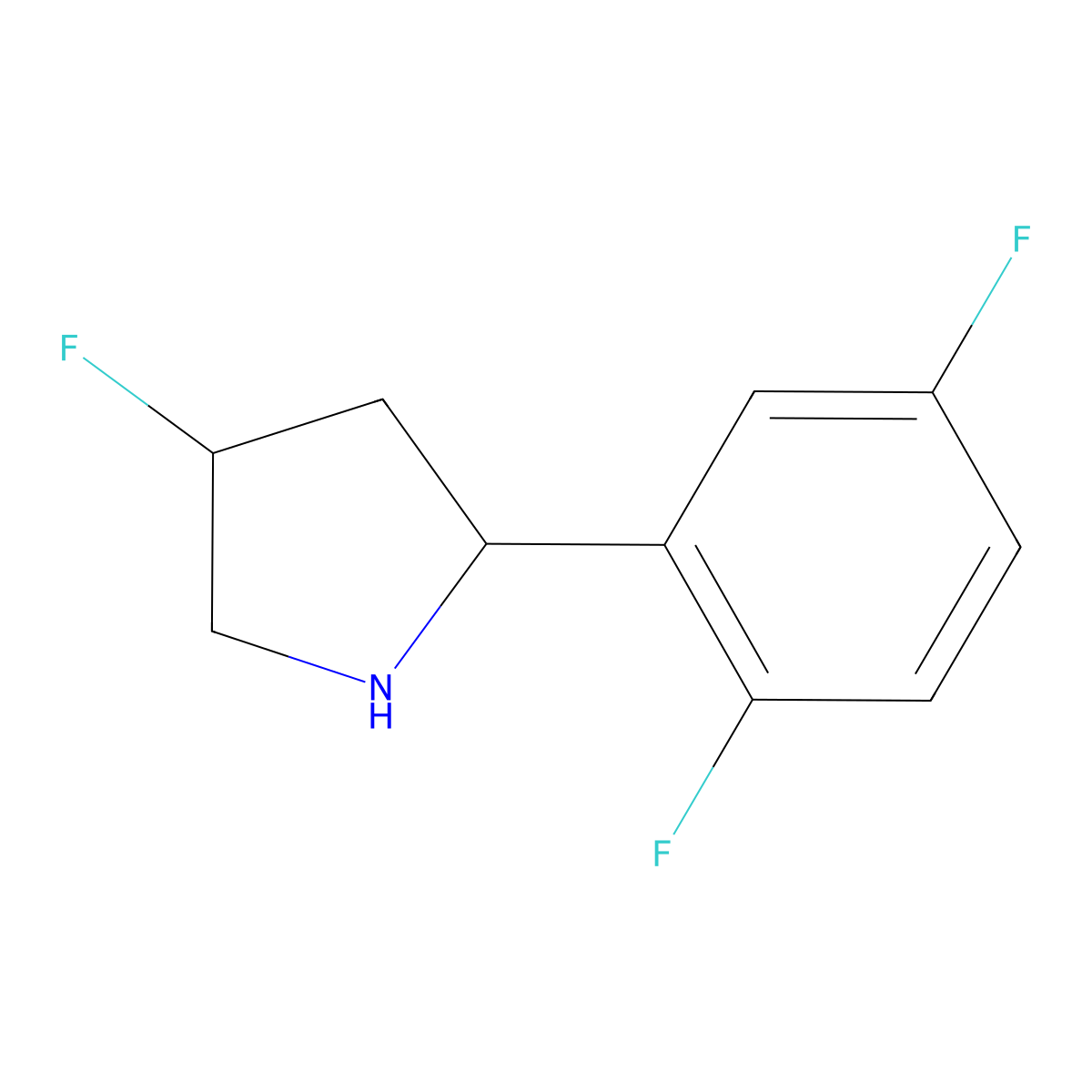 (2R,4S)-2-(2,5-difluorophenyl)-4-fluoropyrrolidine molecular structure, CAS 1443618-57-2