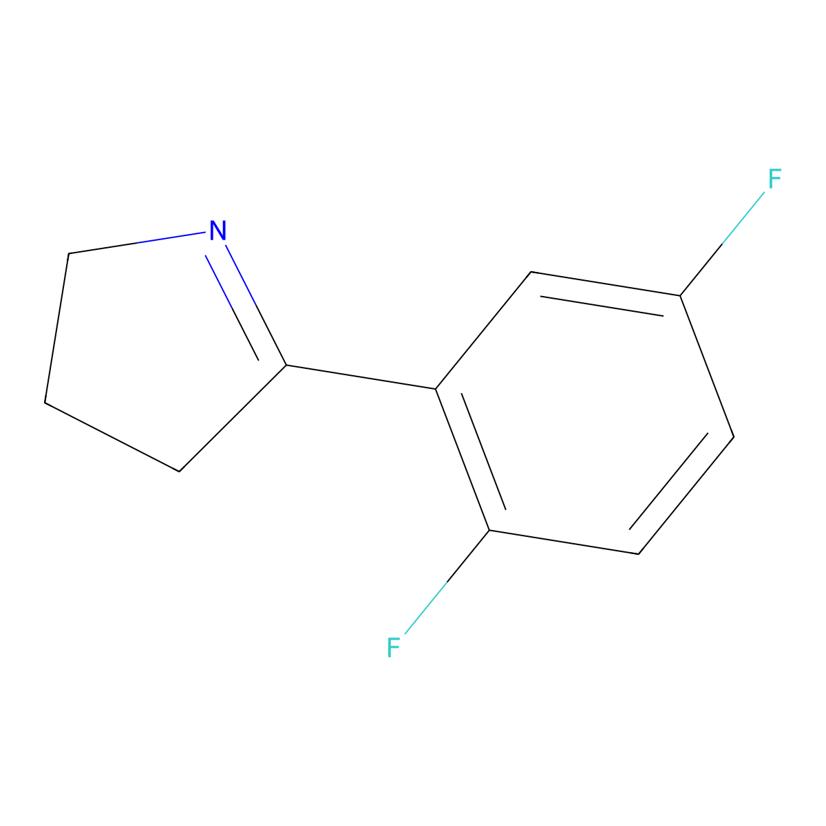 5-(2,5-difluorophenyl)-3,4-dihydro-2H-pyrrole molecular structure, CAS 1443623-92-4