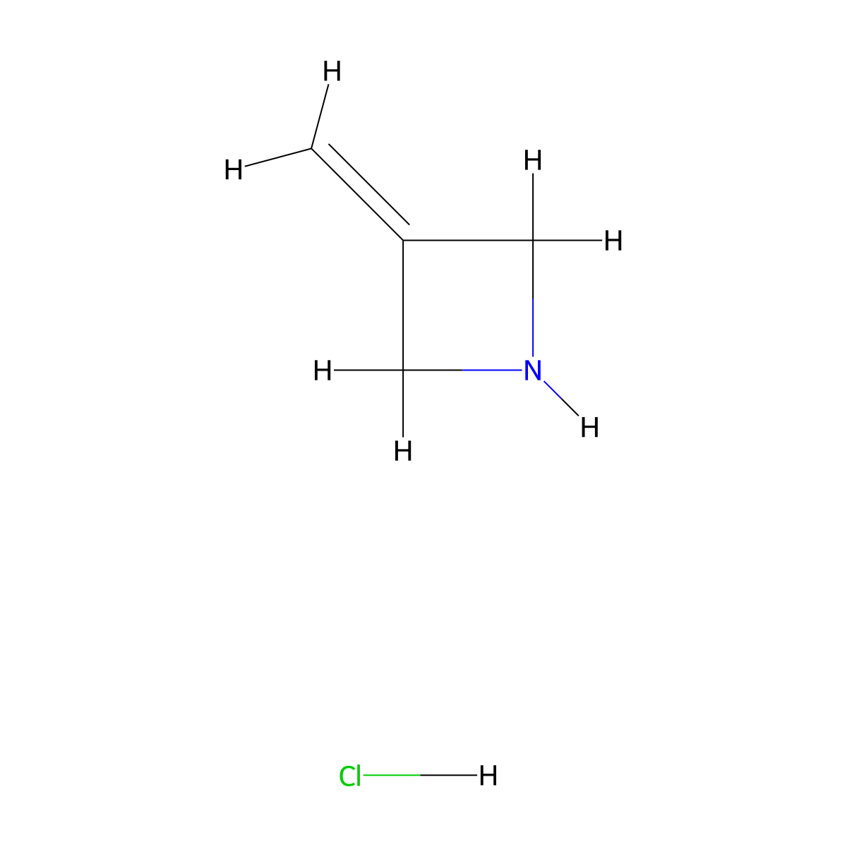 3-Methylideneazetidine hydrochloride molecular structure, CAS 1443624-17-6