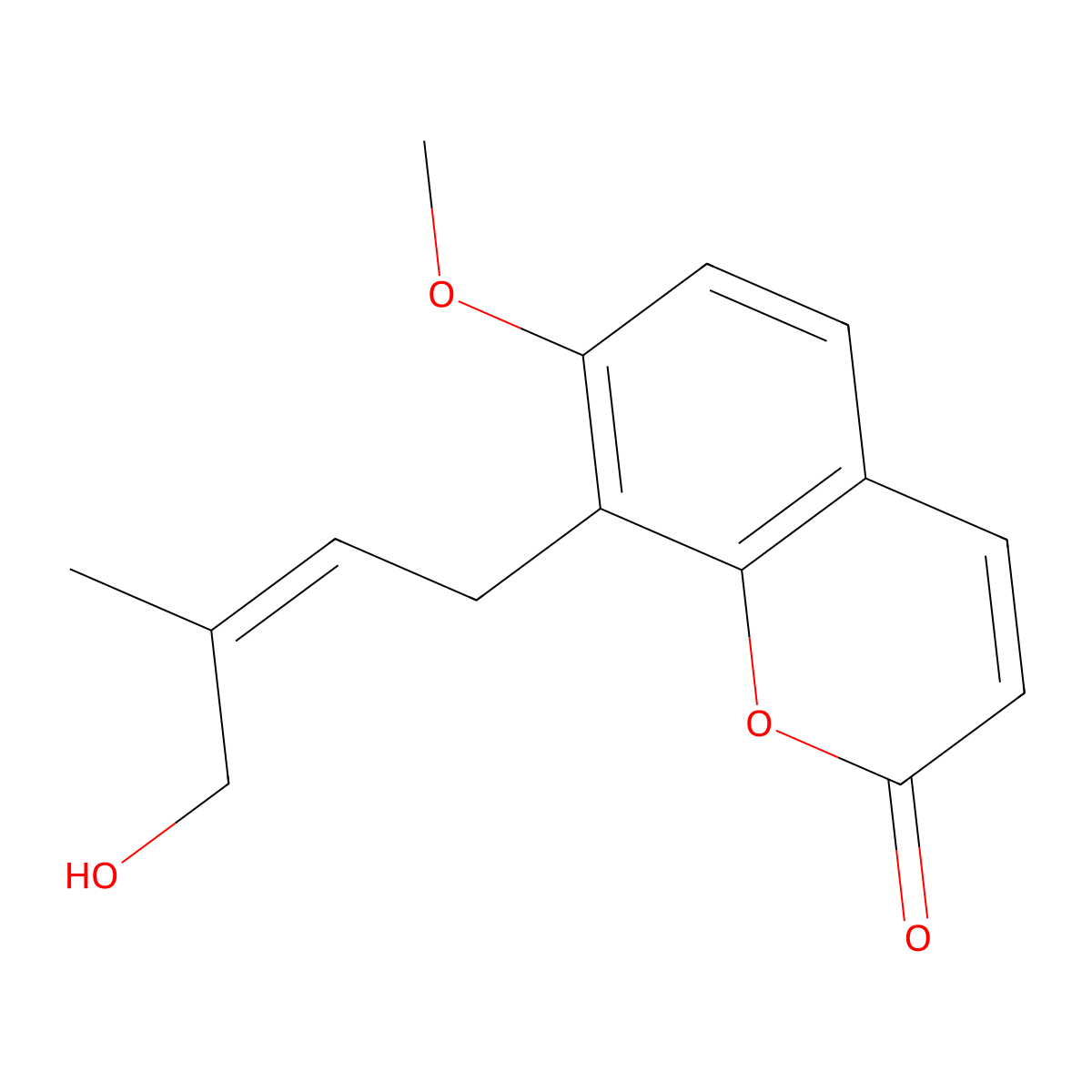 8-(4-Hydroxy-3-methylbut-2-en-1-yl)-7-methoxy-2H-chromen-2-one molecular structure, CAS 1443627-08-4