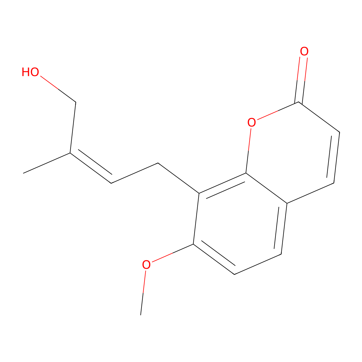 8-(4-Hydroxy-3-methylbut-2-en-1-yl)-7-methoxy-2H-chromen-2-one molecular structure, CAS 1443627-08-4