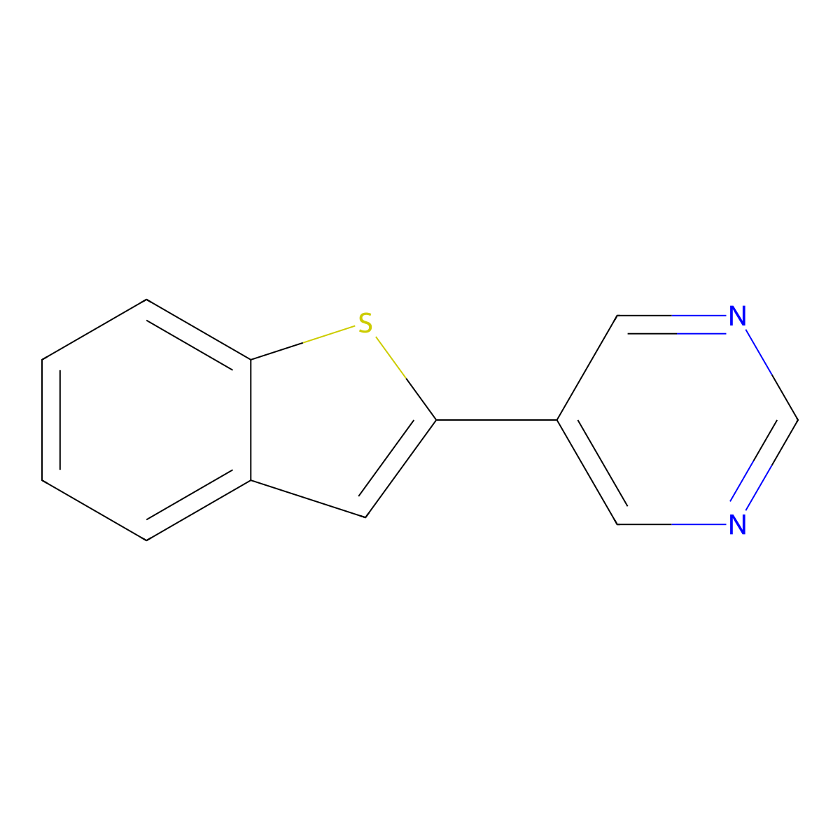 5-Benzo[b]thien-2-ylpyrimidine molecular structure, CAS 1443643-87-5