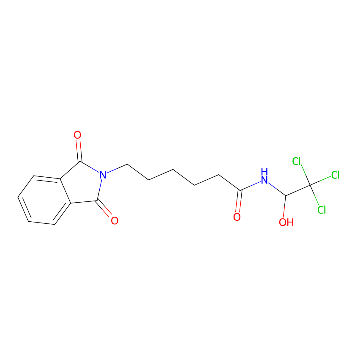 6-(1,3-dioxo-2,3-dihydro-1H-isoindol-2-yl)-N-(2,2,2-trichloro-1-hydroxyethyl)hexanamide molecular structure, CAS 1443664-77-4