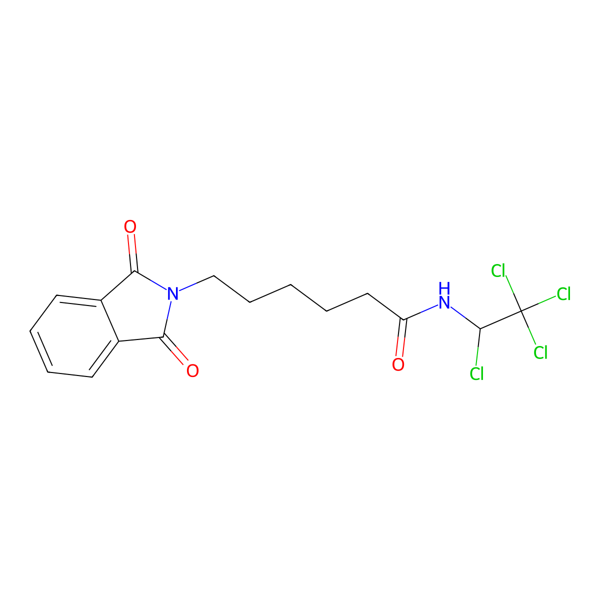 6-(1,3-dioxo-2,3-dihydro-1H-isoindol-2-yl)-N-(1,2,2,2-tetrachloroethyl)hexanamide molecular structure, CAS 1443664-80-9