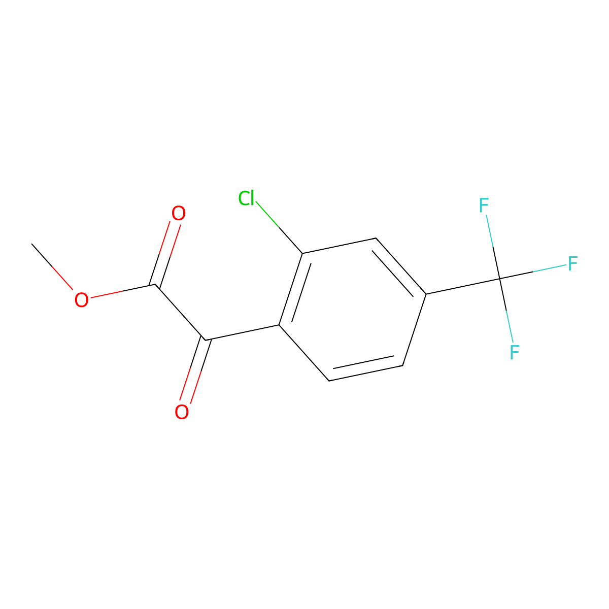 Methyl 2-(2-chloro-4-(trifluoromethyl)phenyl)-2-oxoacetate molecular structure, CAS 1443666-05-4