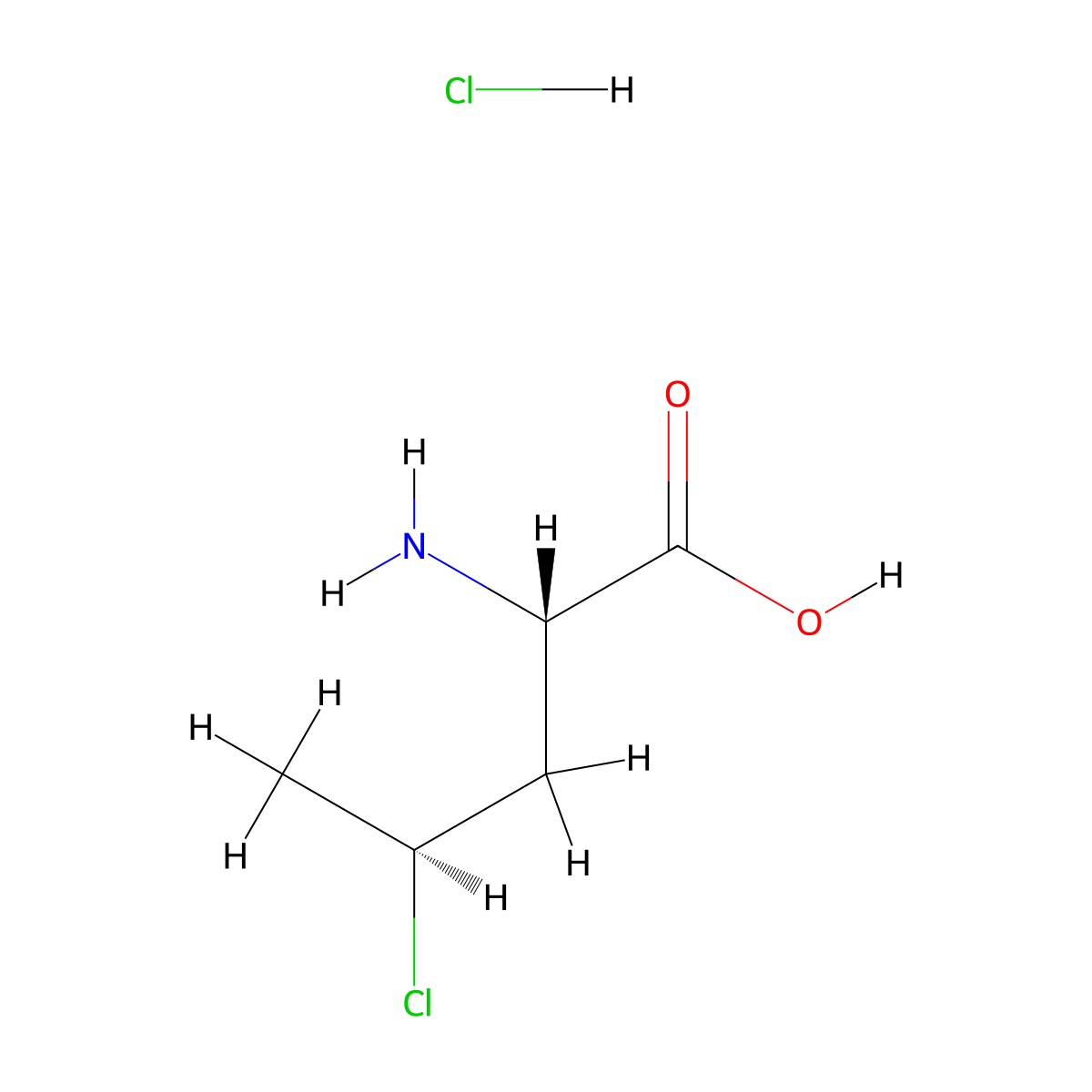 L-Norvaline, 4-chloro-, hydrochloride (1:1), (4S)- molecular structure, CAS 1443675-19-1