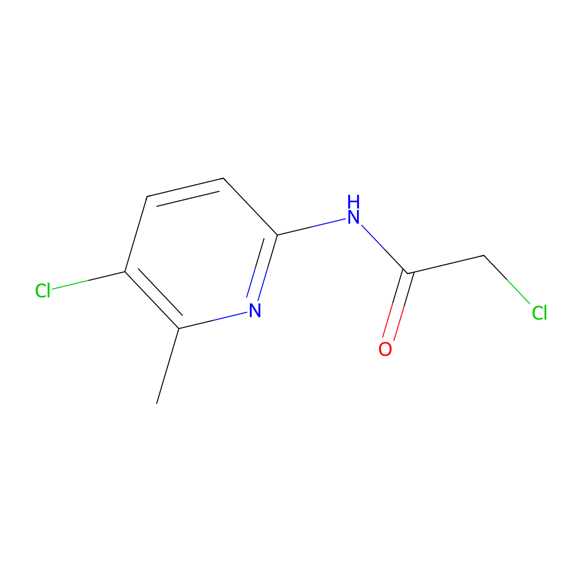 2-chloro-N-(5-chloro-6-methylpyridin-2-yl)acetamide molecular structure, CAS 1443676-37-6