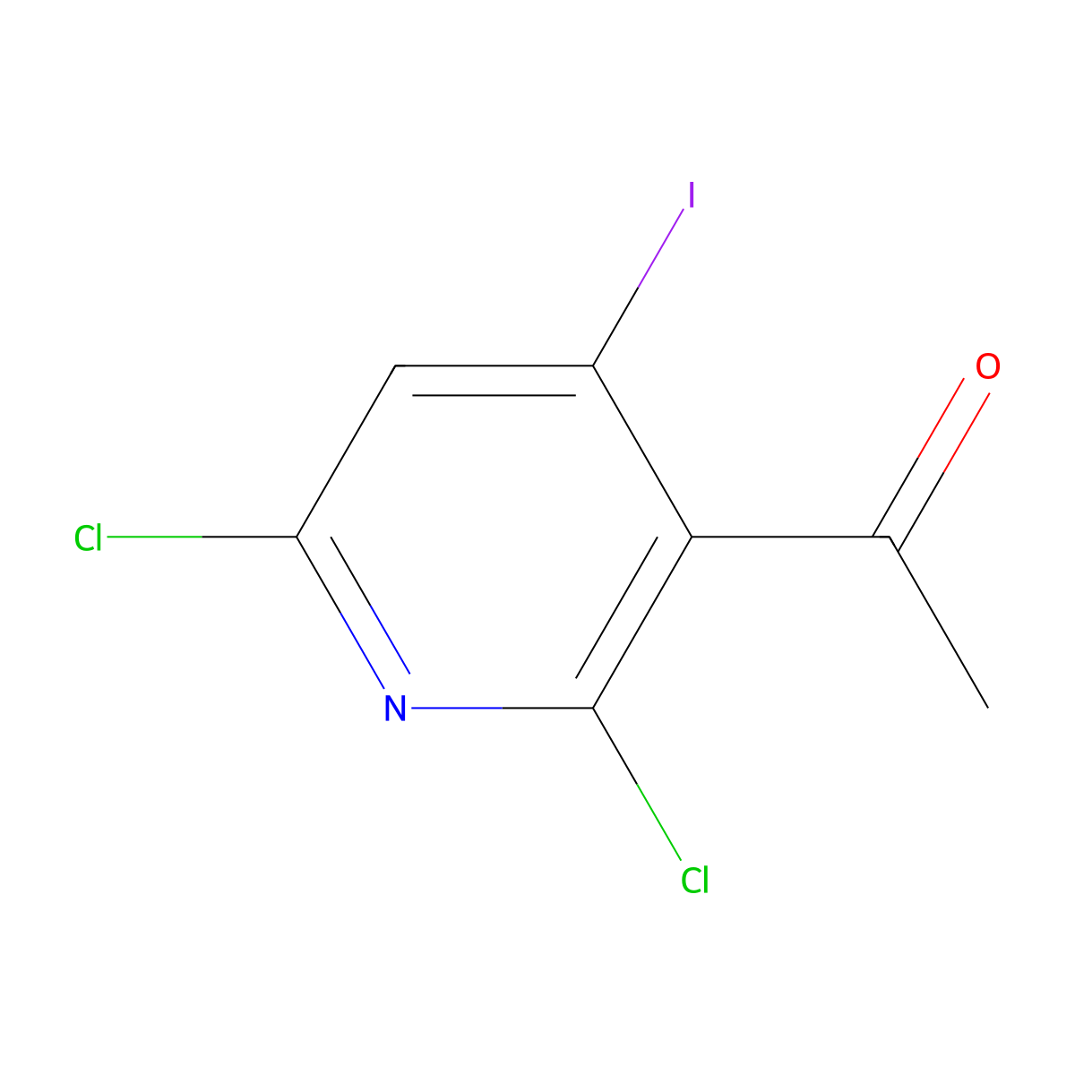 1-(2,6-Dichloro-4-iodopyridin-3-yl)ethan-1-one molecular structure, CAS 1443680-02-1