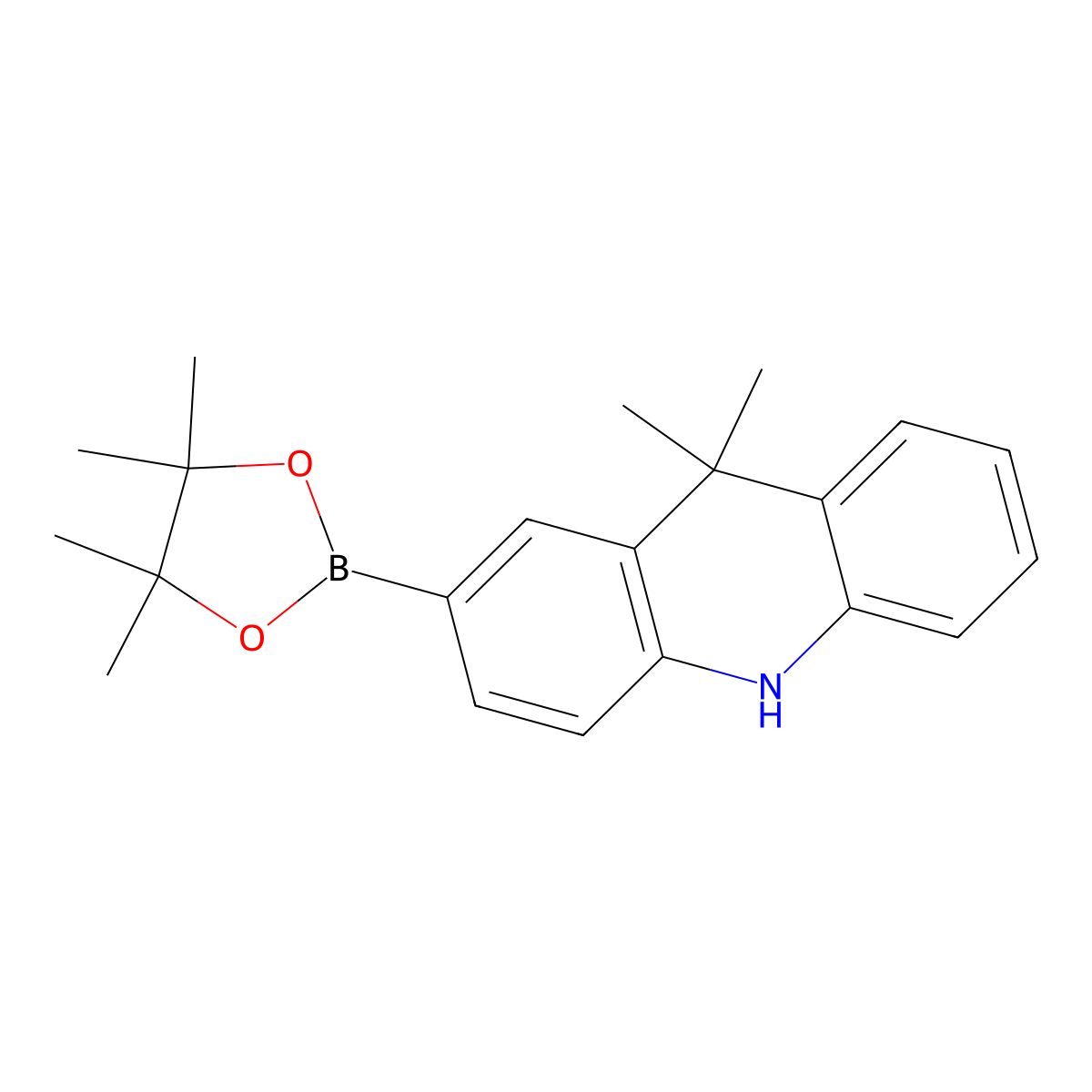 9,9-Dimethyl-2-(4,4,5,5-tetramethyl-1,3,2-dioxaborolan-2-YL)-9,10-dihydroacridine molecular structure, CAS 1443680-95-2