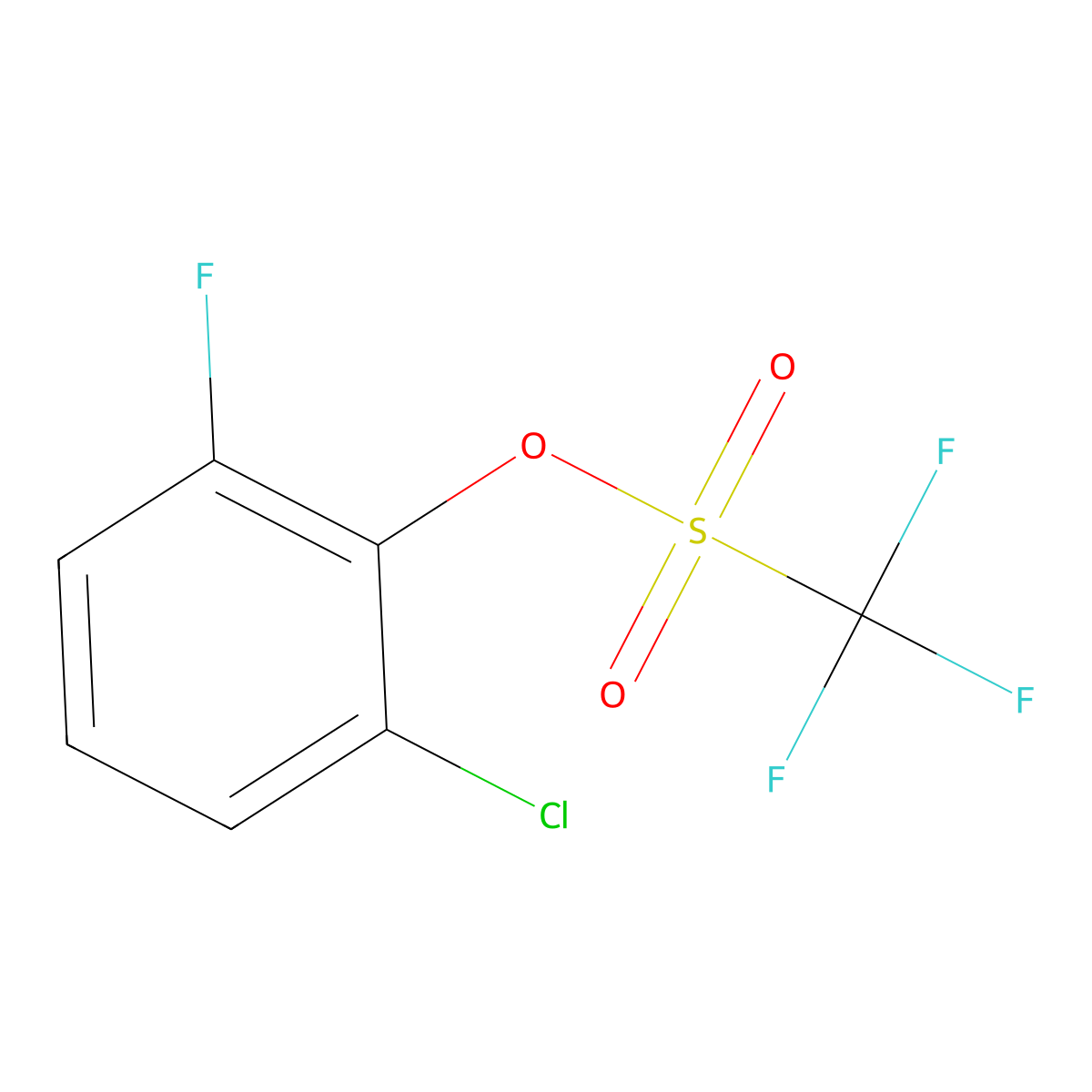 2-Chloro-6-fluorophenyl trifluoromethanesulfonate molecular structure, CAS 1443684-70-5