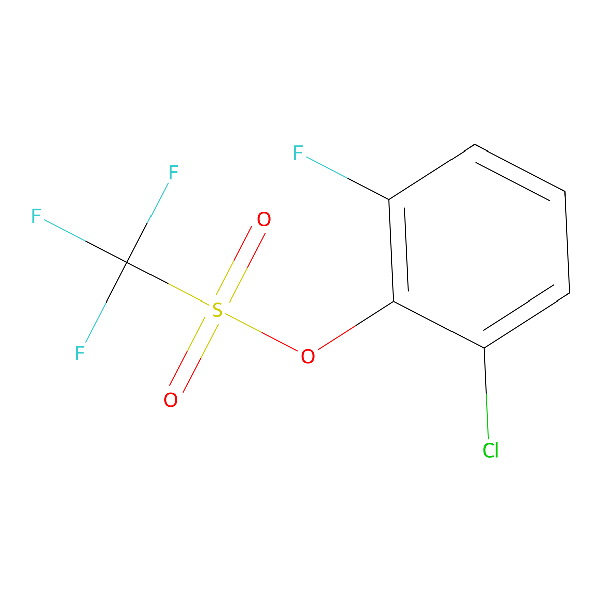 2-Chloro-6-fluorophenyl trifluoromethanesulfonate molecular structure, CAS 1443684-70-5