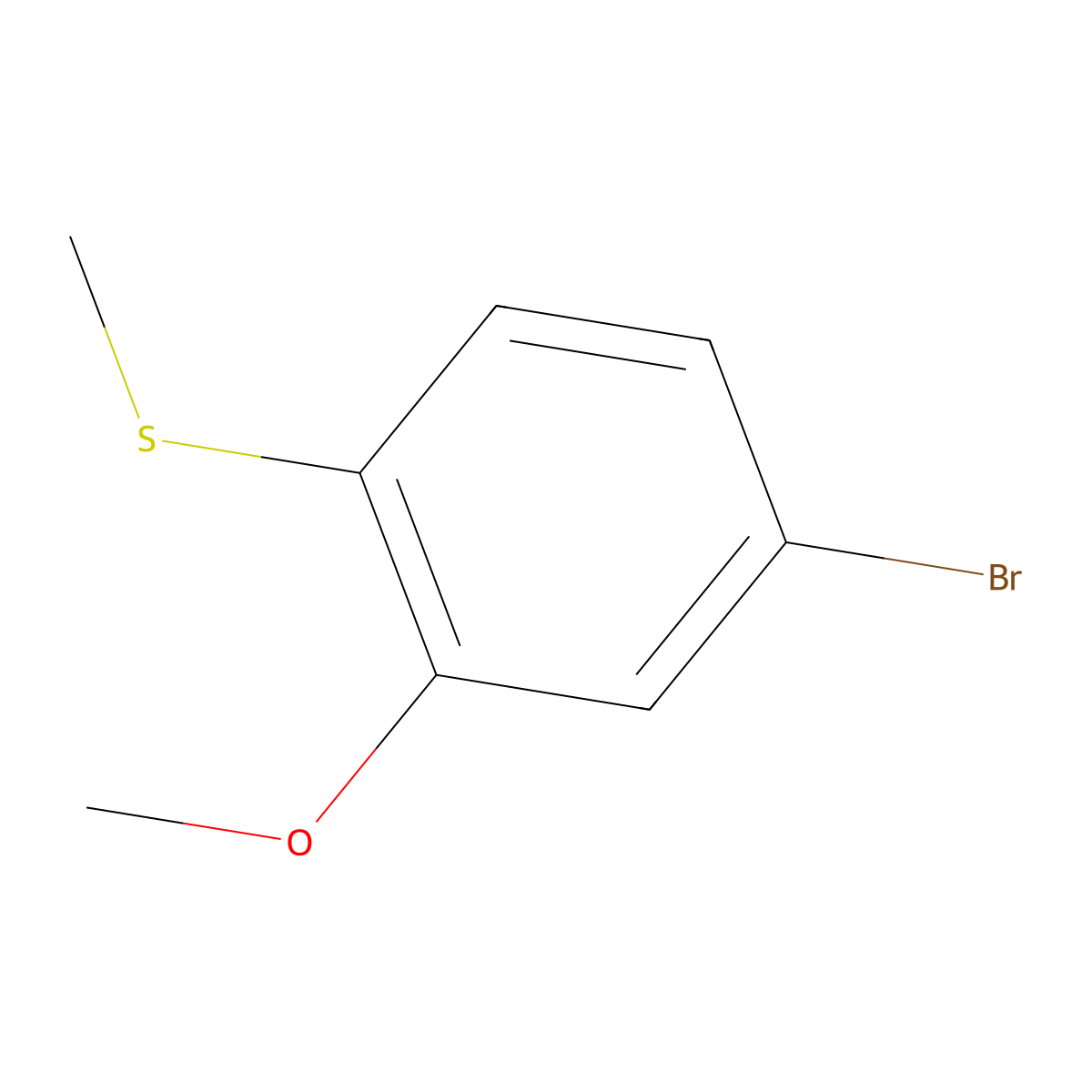 (4-Bromo-2-methoxyphenyl)(methyl)sulfane molecular structure, CAS 144369-82-4