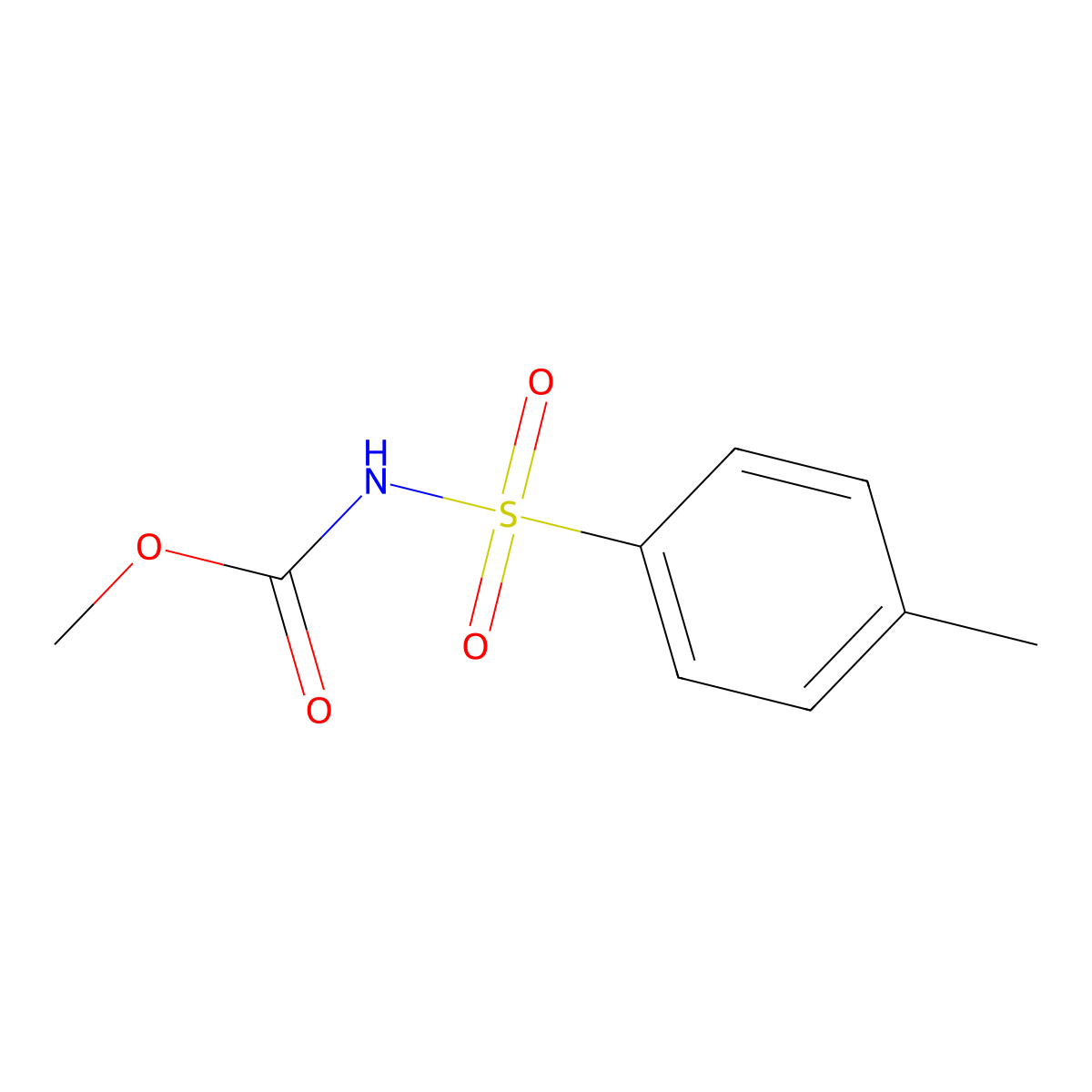 Methyl N-((4-methylphenyl)sulfonyl)carbamate molecular structure, CAS 14437-03-7