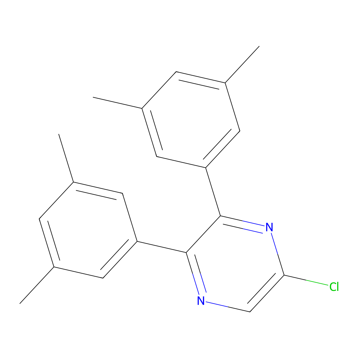 5-Chloro-2,3-bis(3,5-dimethylphenyl)pyrazine molecular structure, CAS 1443732-36-2