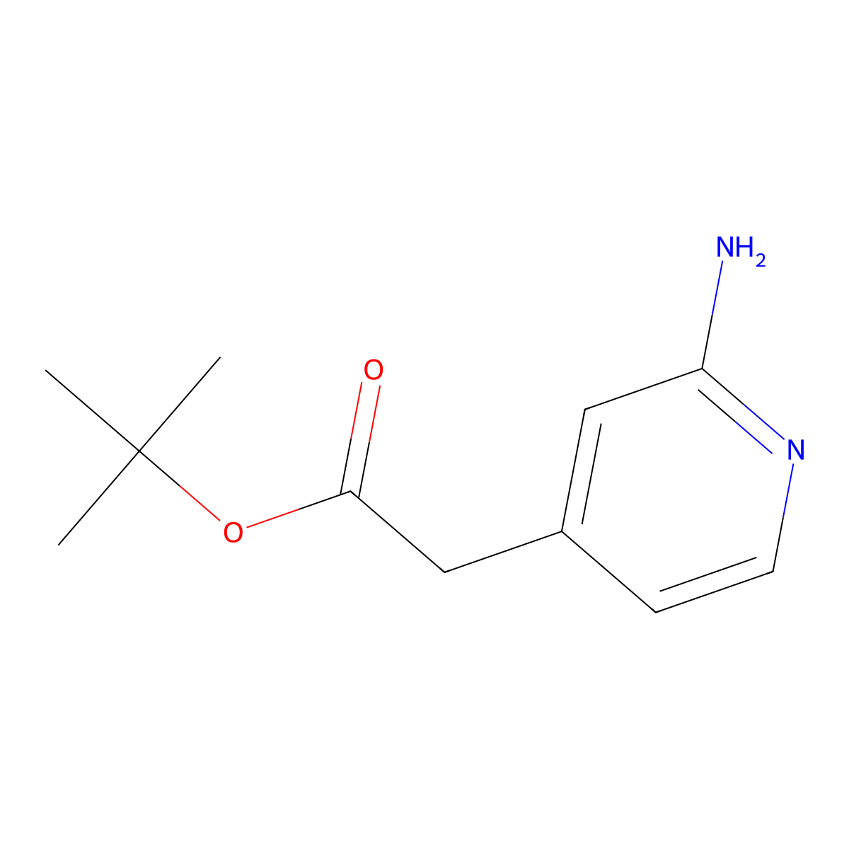 Tert-butyl 2-(2-aminopyridin-4-yl)acetate molecular structure, CAS 1443738-35-9