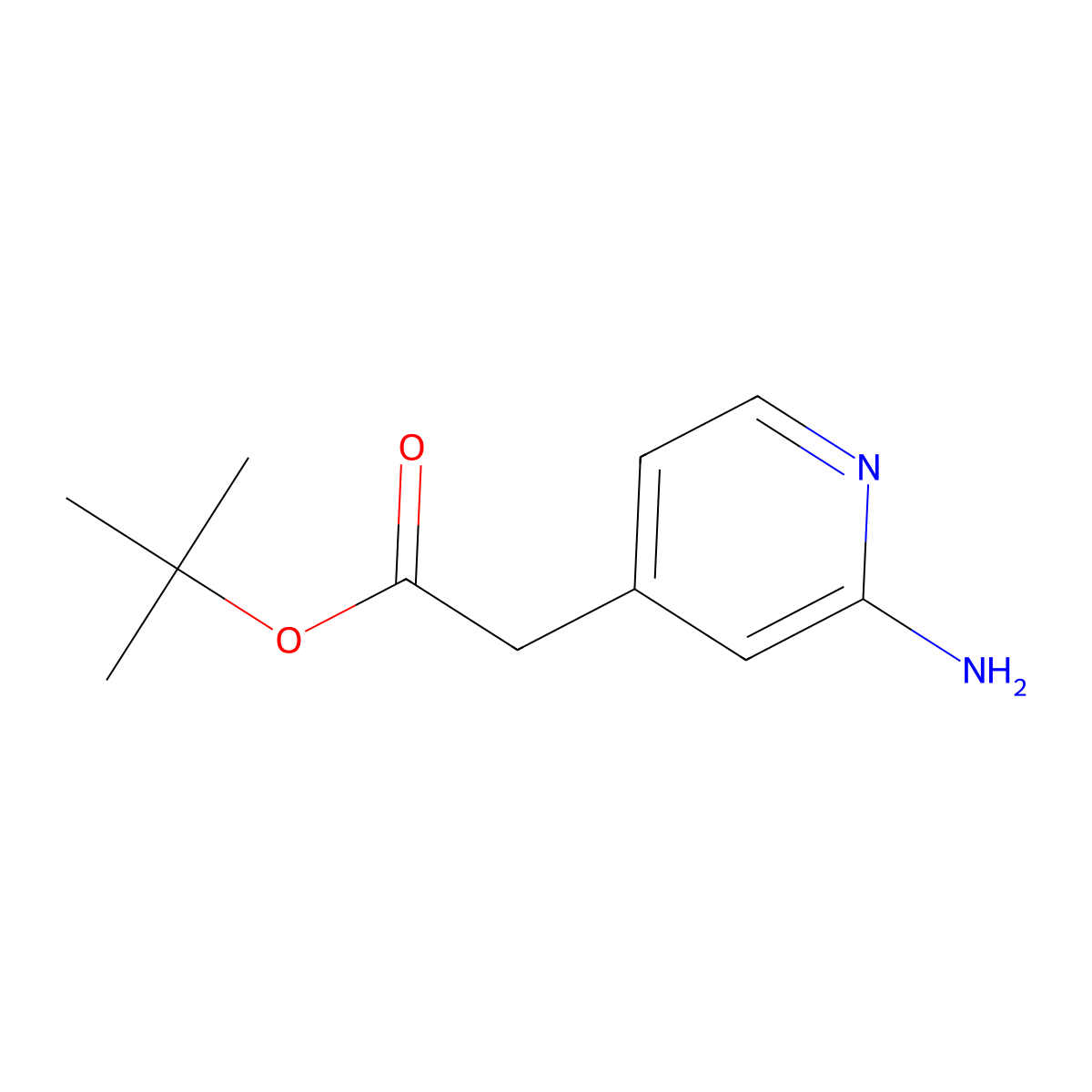 Tert-butyl 2-(2-aminopyridin-4-yl)acetate molecular structure, CAS 1443738-35-9