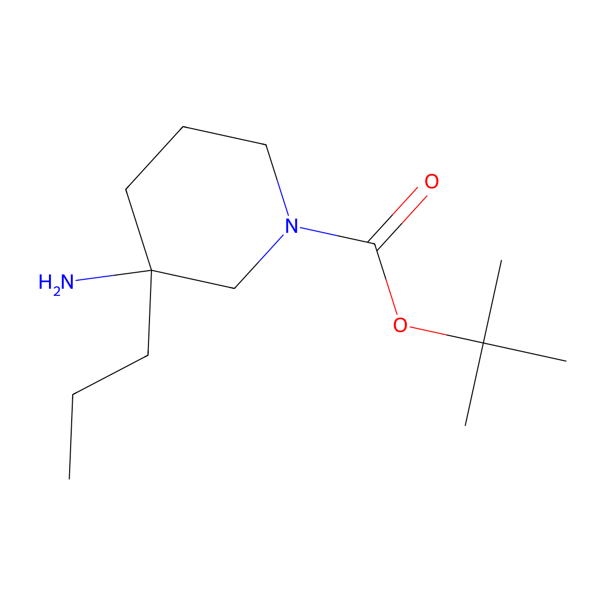 Tert-butyl 3-amino-3-propylpiperidine-1-carboxylate molecular structure, CAS 1443741-47-6