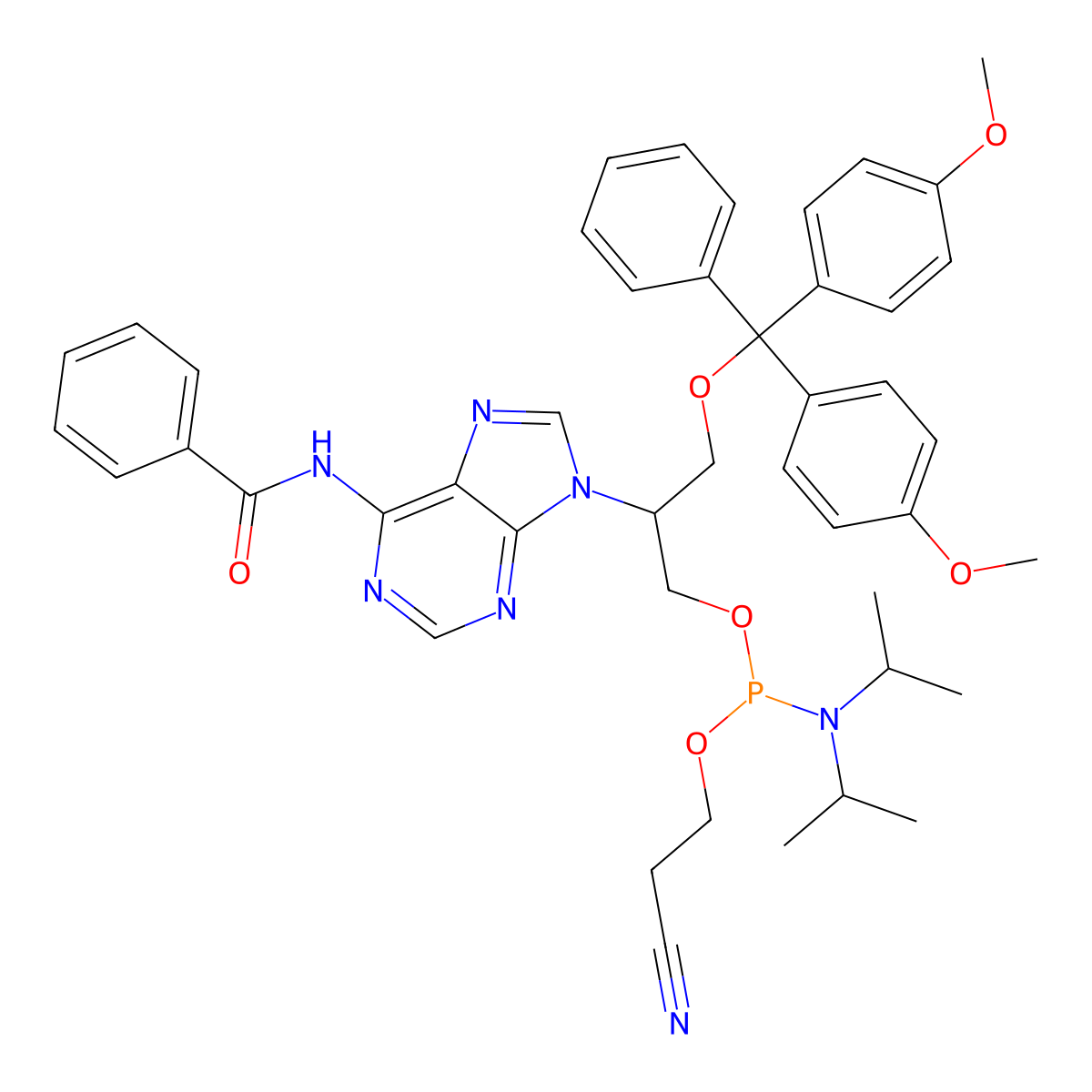 isoGNA A(Bz) amidite molecular structure, CAS 1443744-41-9