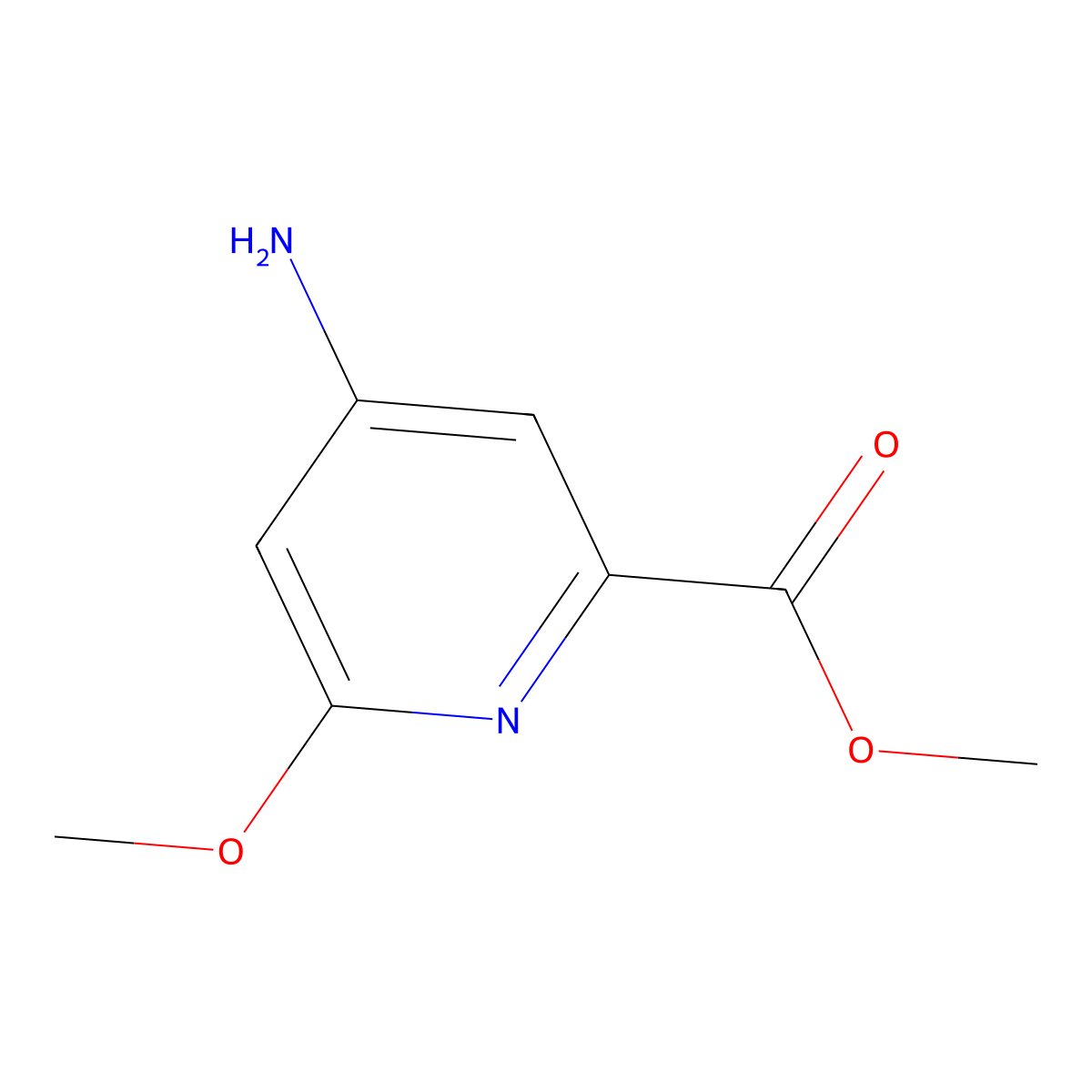 Methyl 4-amino-6-methoxypicolinate molecular structure, CAS 1443759-42-9