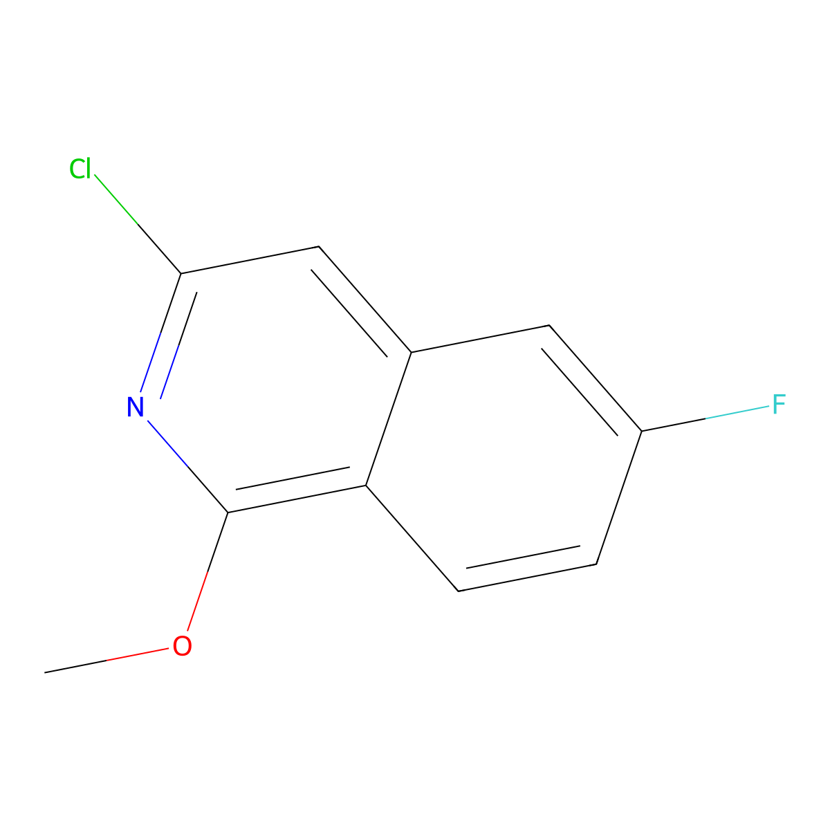 3-Chloro-6-fluoro-1-methoxyisoquinoline molecular structure, CAS 1443759-45-2