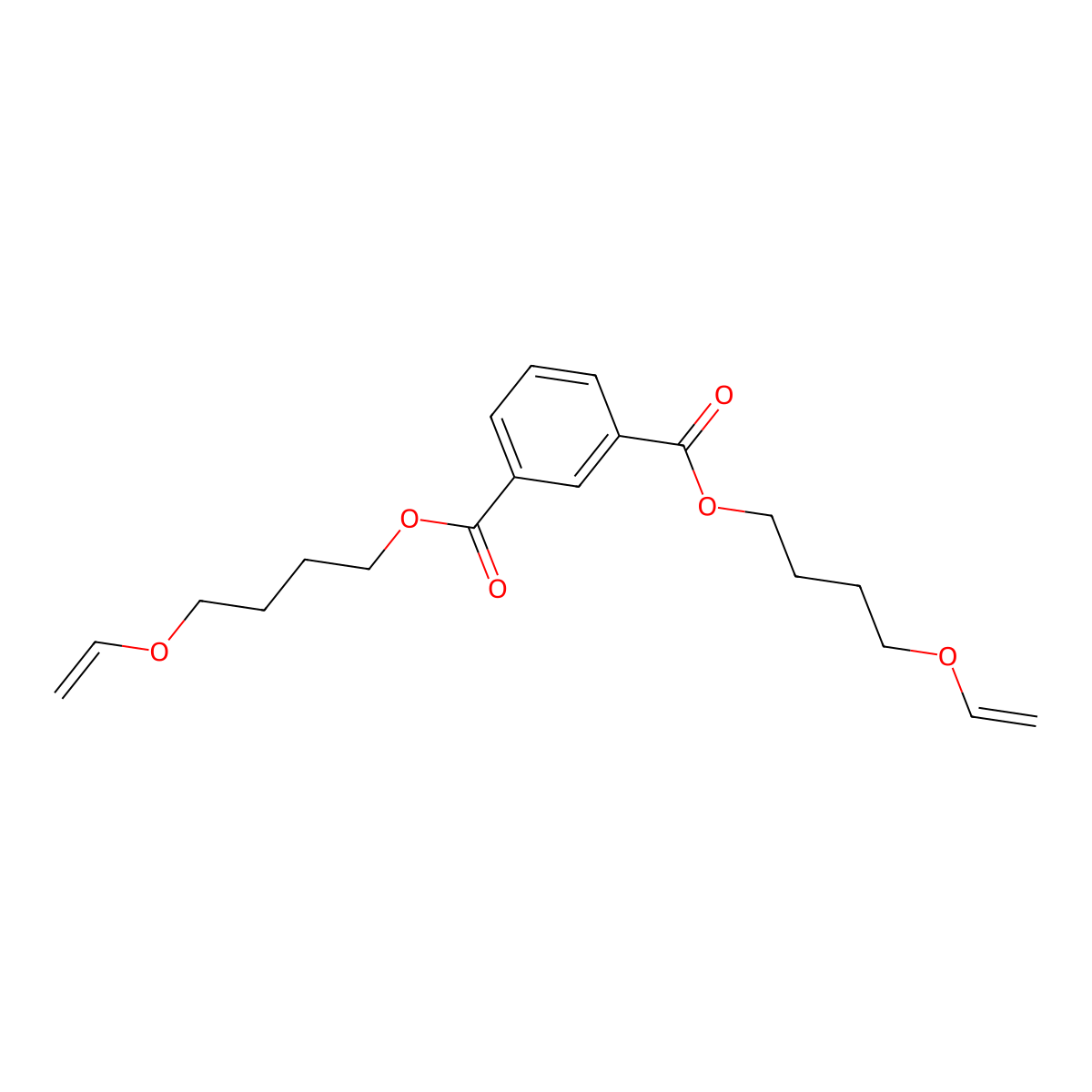 Bis[4-(ethenyloxy)butyl]-1,3-benzenedicarboxylate molecular structure, CAS 144378-13-2