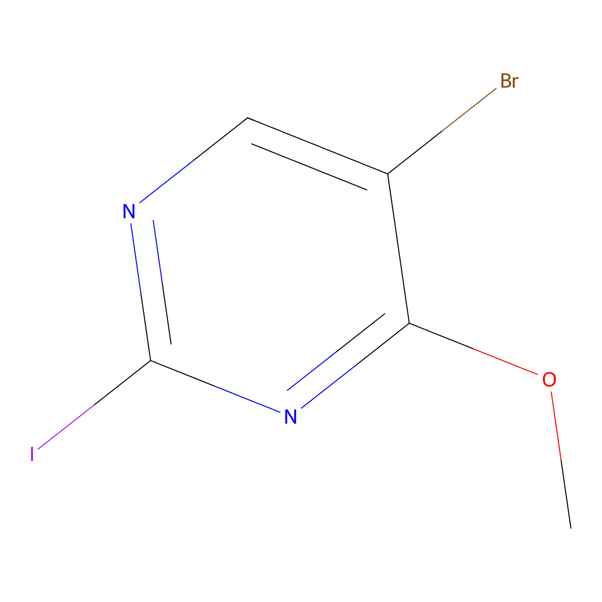 5-Bromo-2-iodo-4-methoxypyrimidine molecular structure, CAS 1443792-51-5
