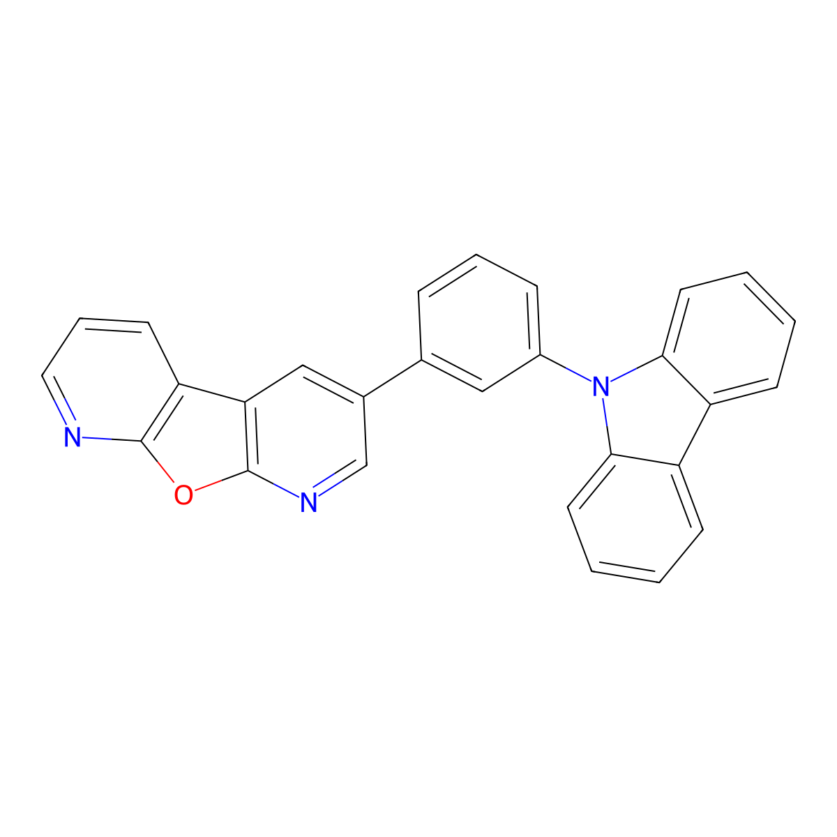 3-[3-(9H-Carbazol-9-yl)phenyl]furo[2,3-b:5,4-b']dipyridine molecular structure, CAS 1443793-91-6