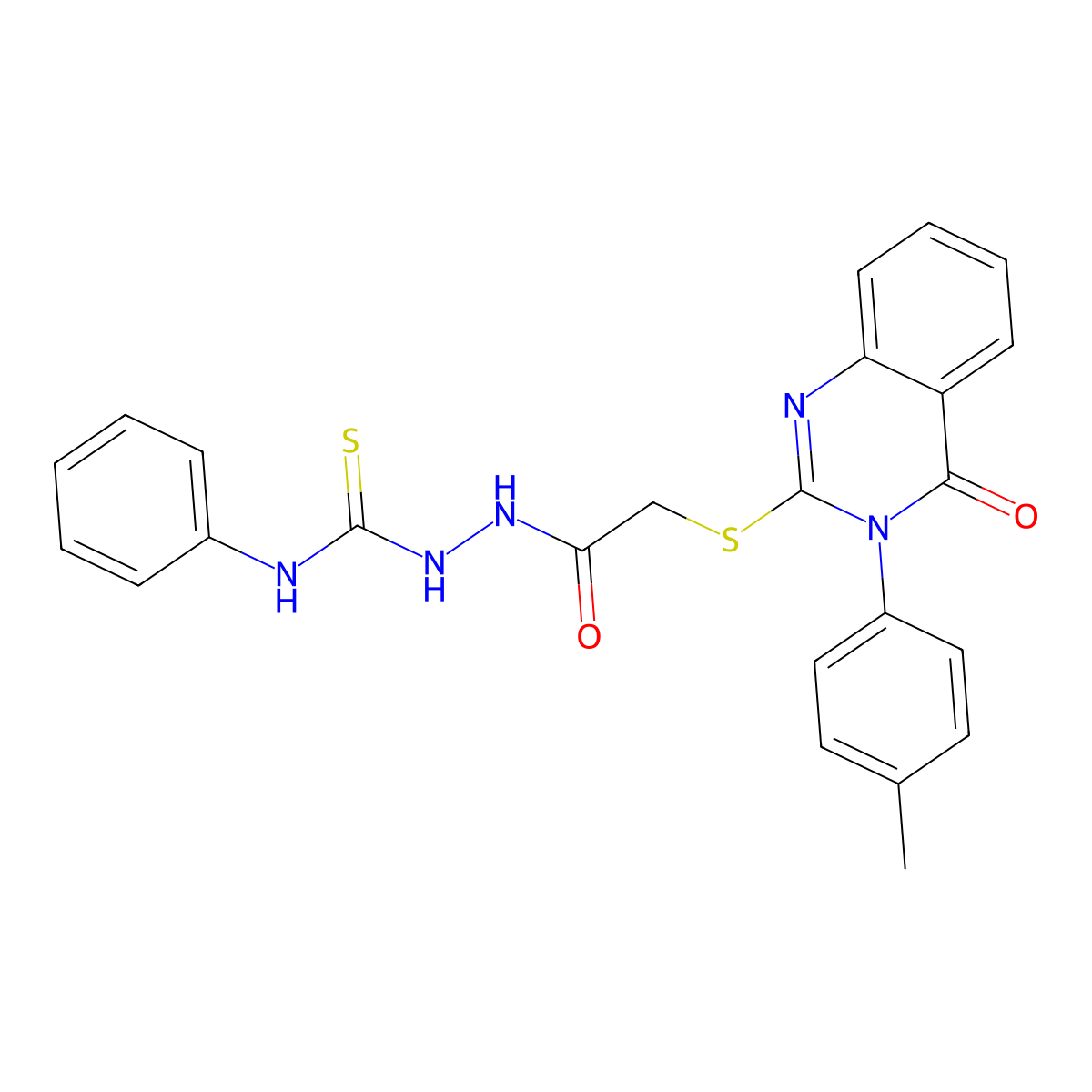 2-({[3-(4-methylphenyl)-4-oxo-3,4-dihydroquinazolin-2-yl]sulfanyl}acetyl)-N-phenylhydrazinecarbothioamide molecular structure, CAS 144392-50-7