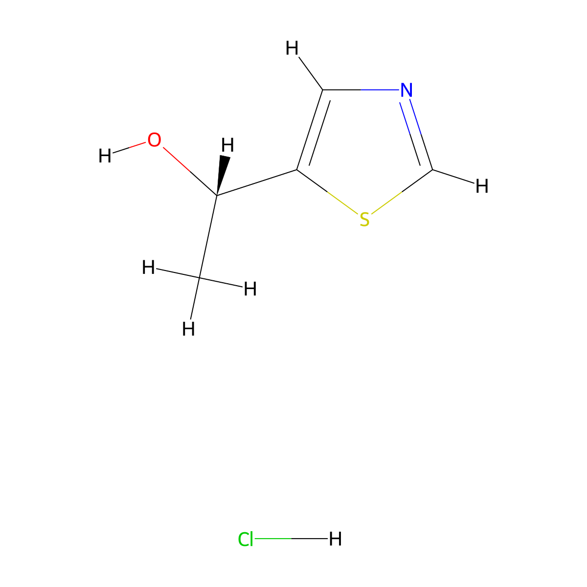 (1S)-1-(1,3-thiazol-5-yl)ethan-1-ol hydrochloride molecular structure, CAS 1443931-85-8