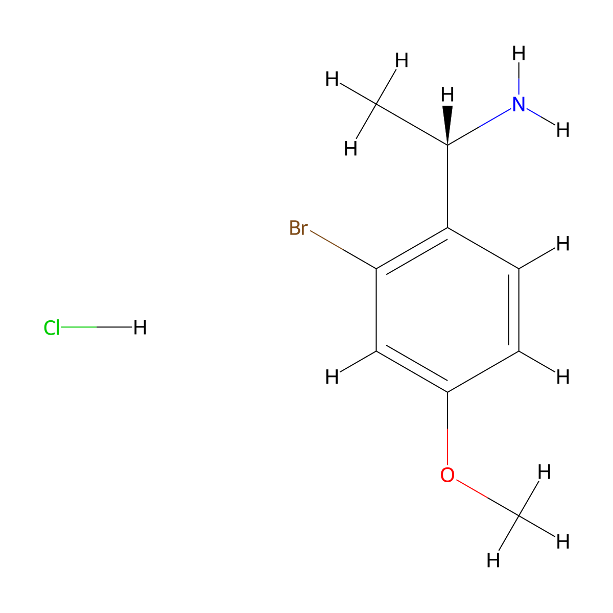 (1S)-1-(2-bromo-4-methoxyphenyl)ethan-1-amine hydrochloride molecular structure, CAS 1443931-86-9