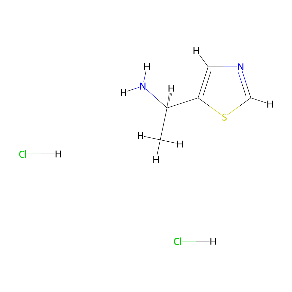 (1R)-1-(1,3-thiazol-5-yl)ethan-1-amine dihydrochloride molecular structure, CAS 1443931-92-7