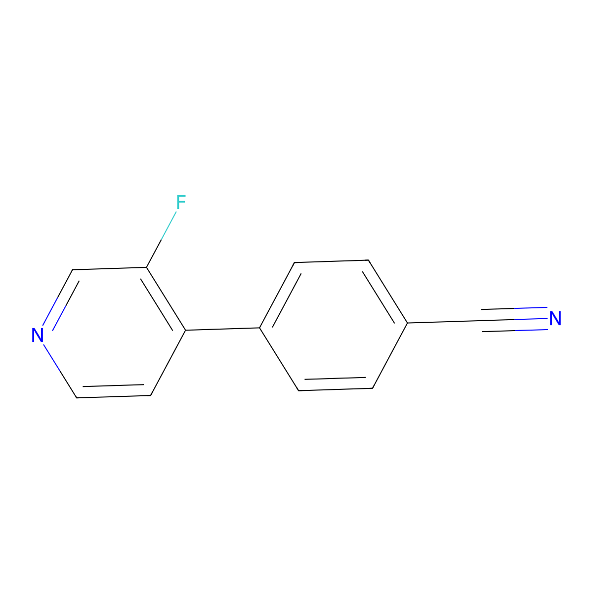 4-(3-Fluoropyridin-4-yl)benzonitrile molecular structure, CAS 144397-72-8