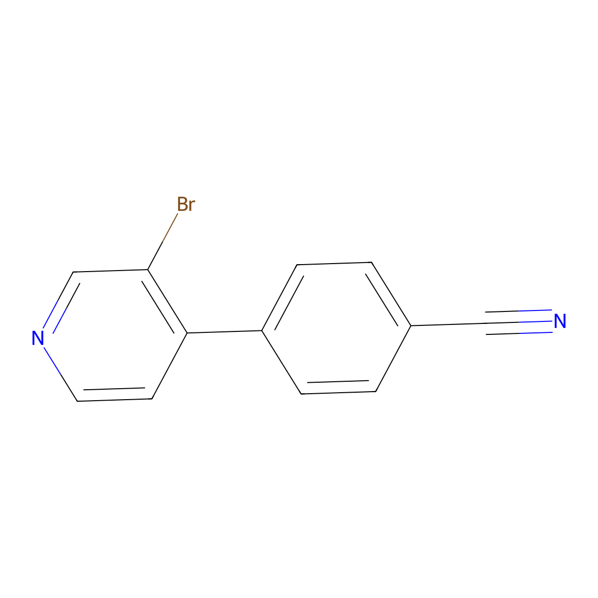 3-Bromo-4-(4-cyanophenyl)pyridine molecular structure, CAS 144397-73-9