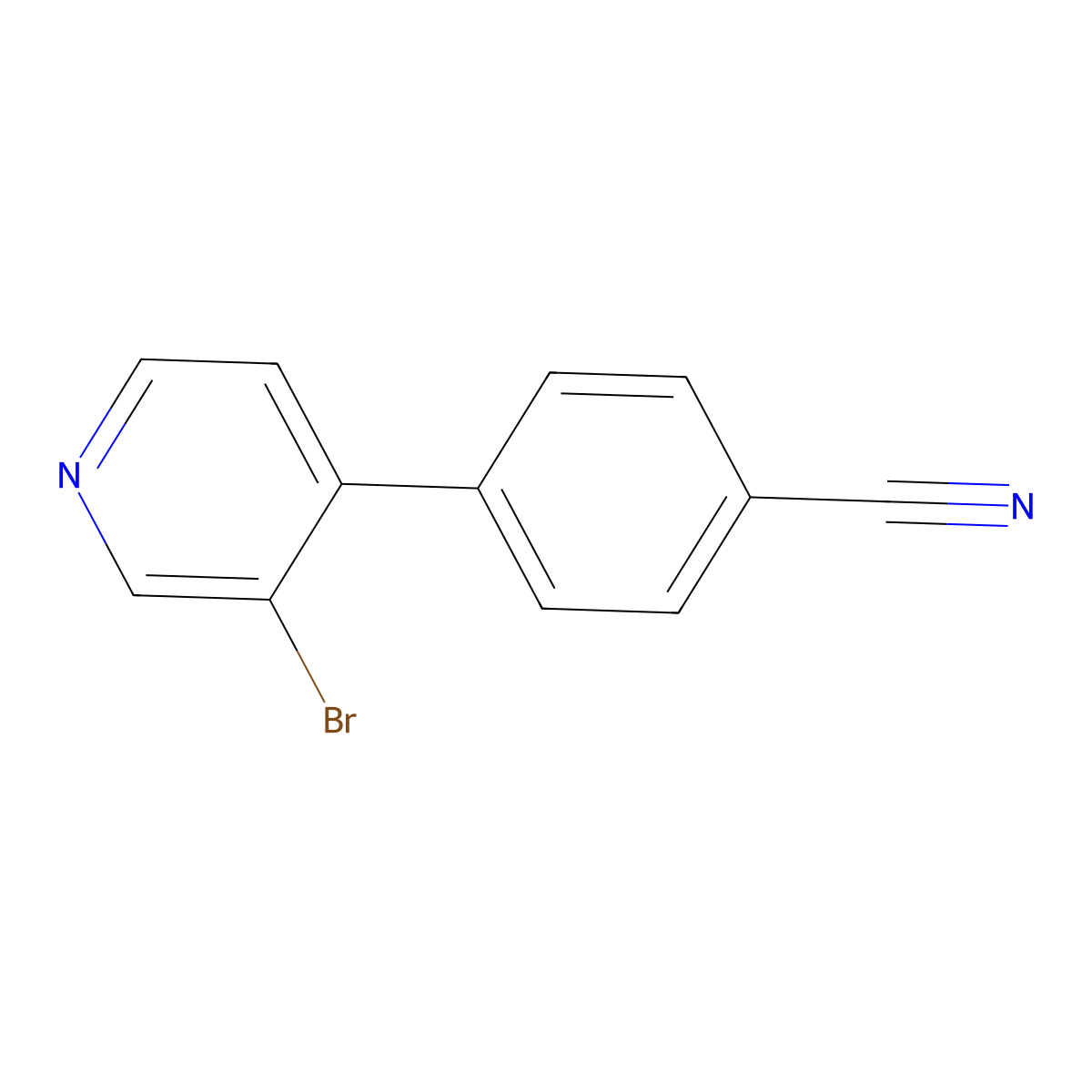 3-Bromo-4-(4-cyanophenyl)pyridine molecular structure, CAS 144397-73-9