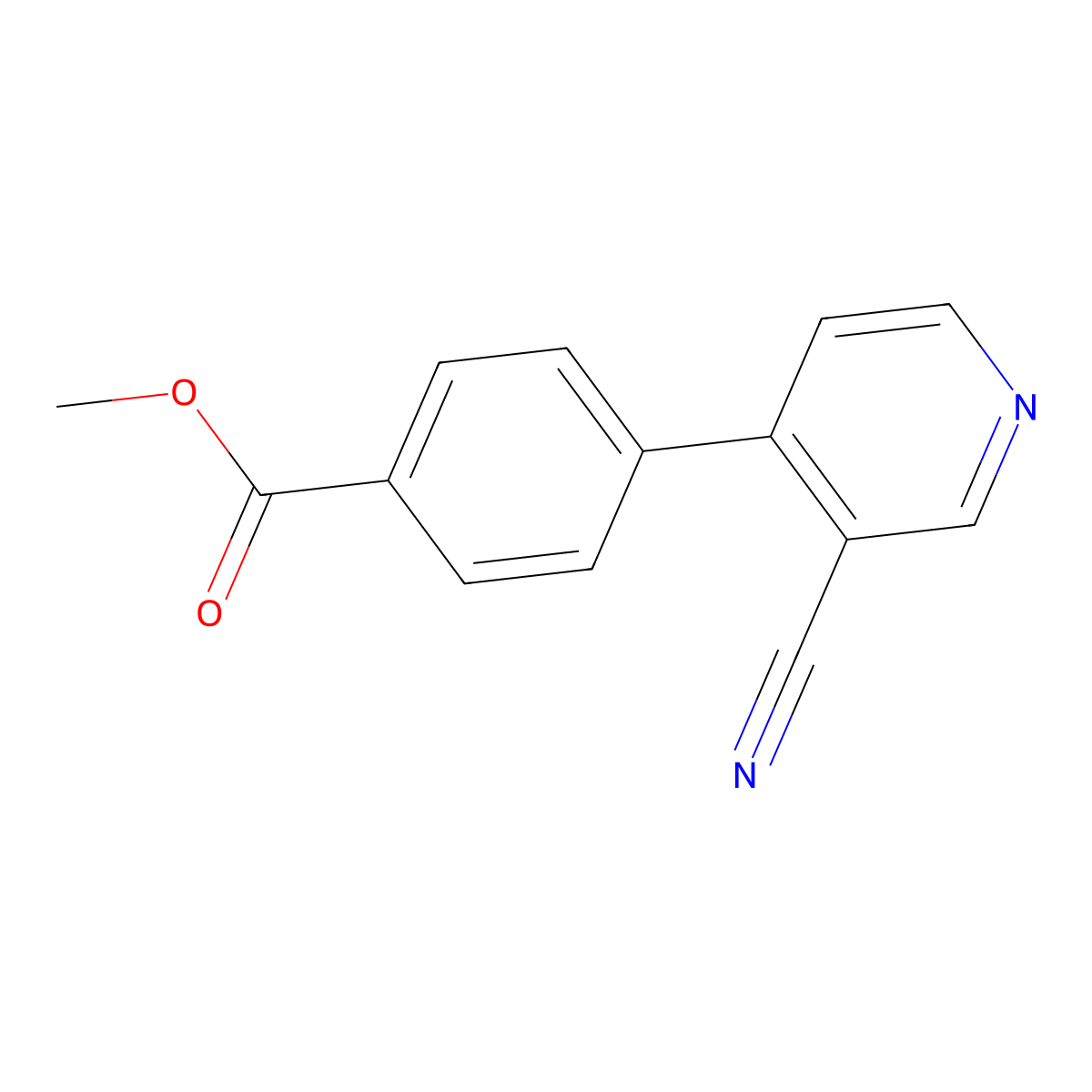 Methyl 4-(3-cyanopyridin-4-yl)benzoate molecular structure, CAS 144397-79-5