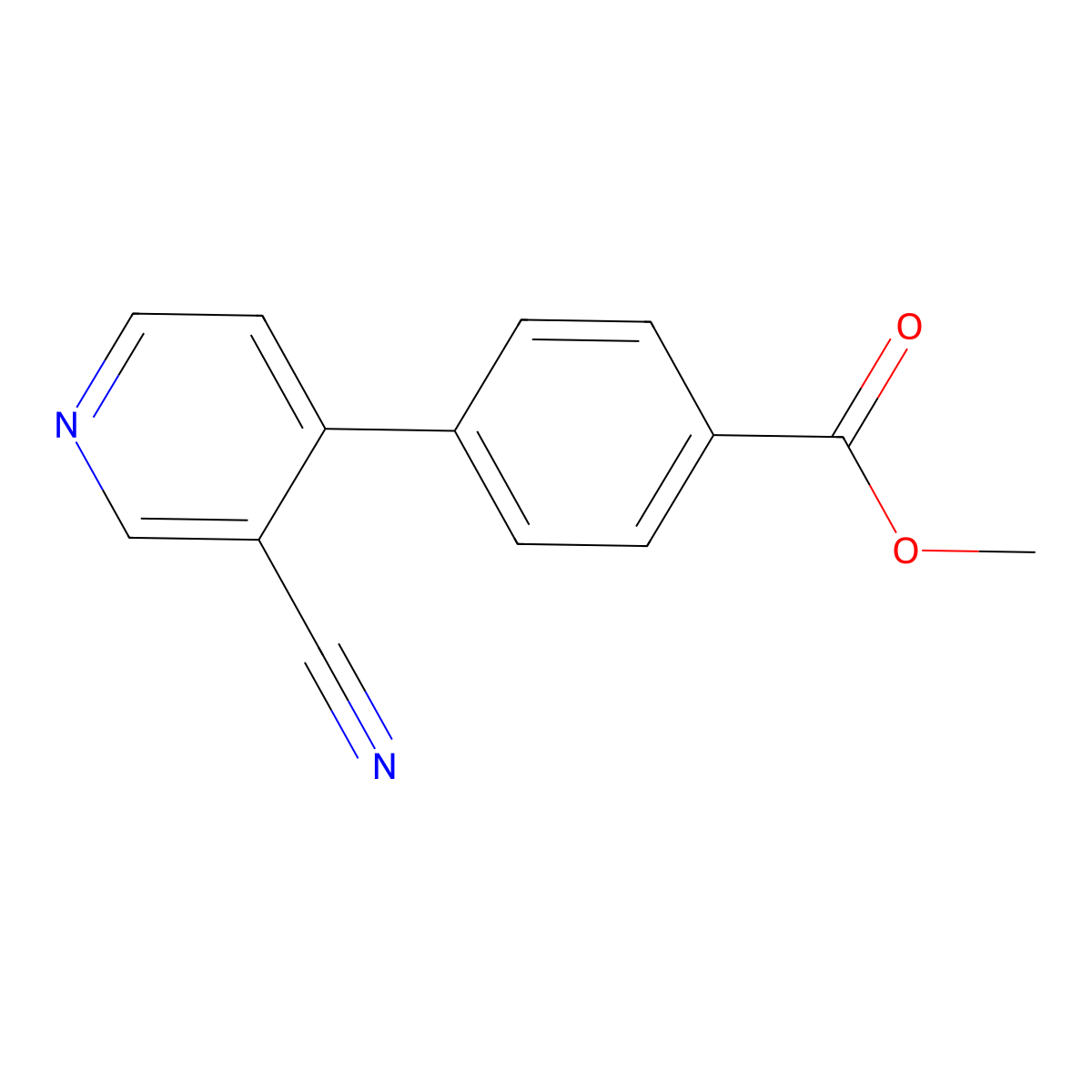 Methyl 4-(3-cyanopyridin-4-yl)benzoate molecular structure, CAS 144397-79-5