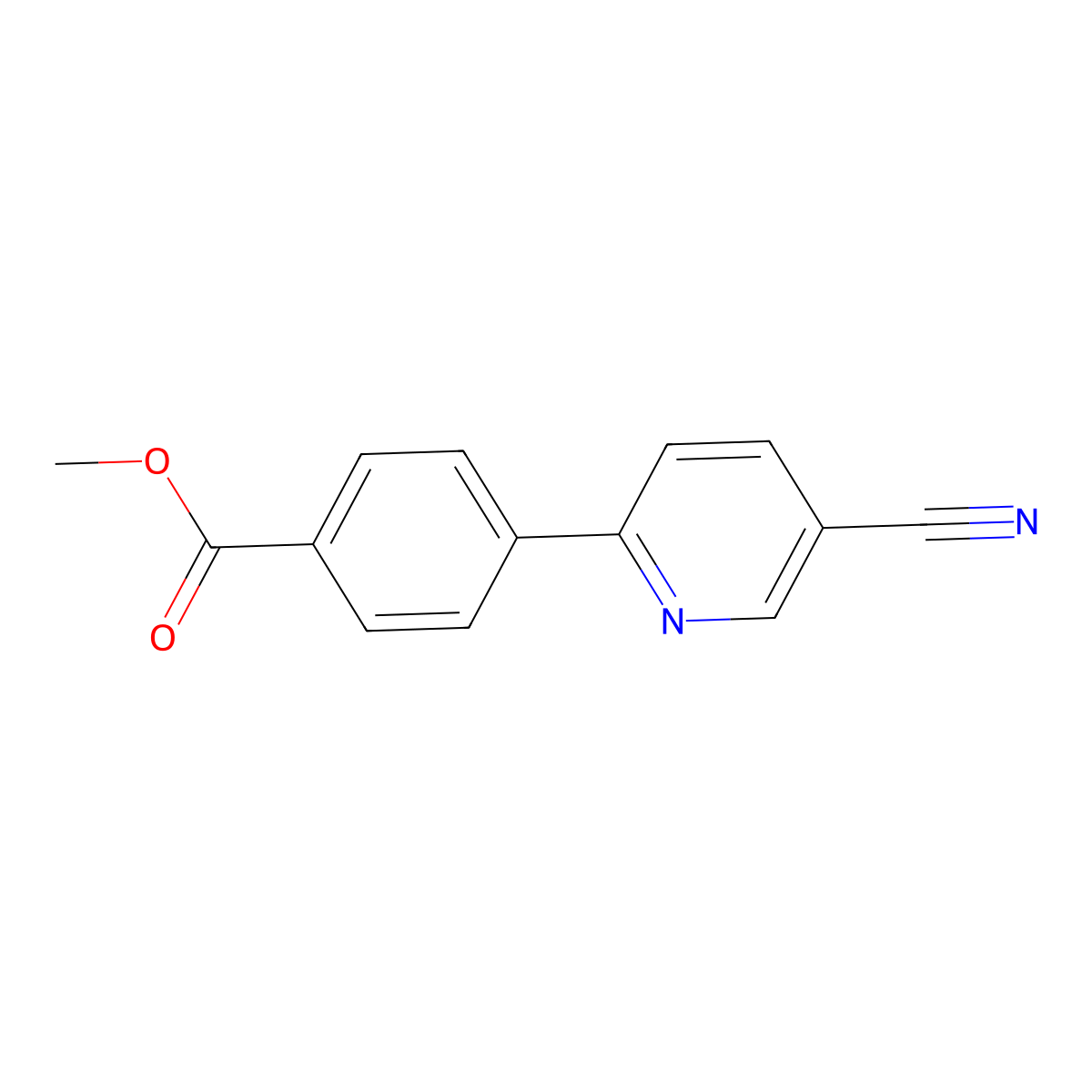 Benzoic acid, 4-(5-cyano-2-pyridinyl)-, methyl ester molecular structure, CAS 144397-80-8