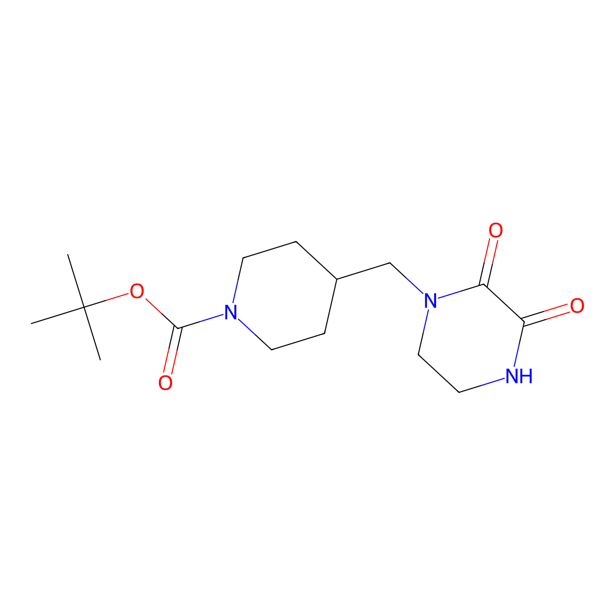 Tert-butyl 4-[(2,3-dioxopiperazin-1-yl)methyl]piperidine-1-carboxylate molecular structure, CAS 1443978-01-5