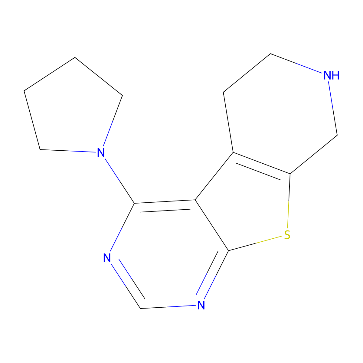 4-Pyrrolidin-1-yl-5,6,7,8-tetrahydropyrido[4',3':4,5]thieno[2,3-d]pyrimidine molecular structure, CAS 1443978-02-6