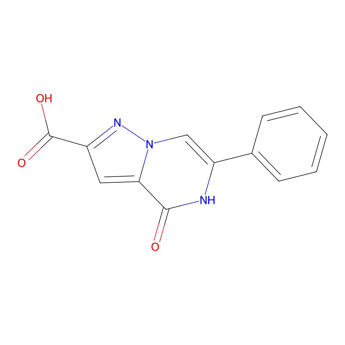 4-Oxo-6-phenyl-4,5-dihydropyrazolo[1,5-a]pyrazine-2-carboxylic acid molecular structure, CAS 1443978-16-2