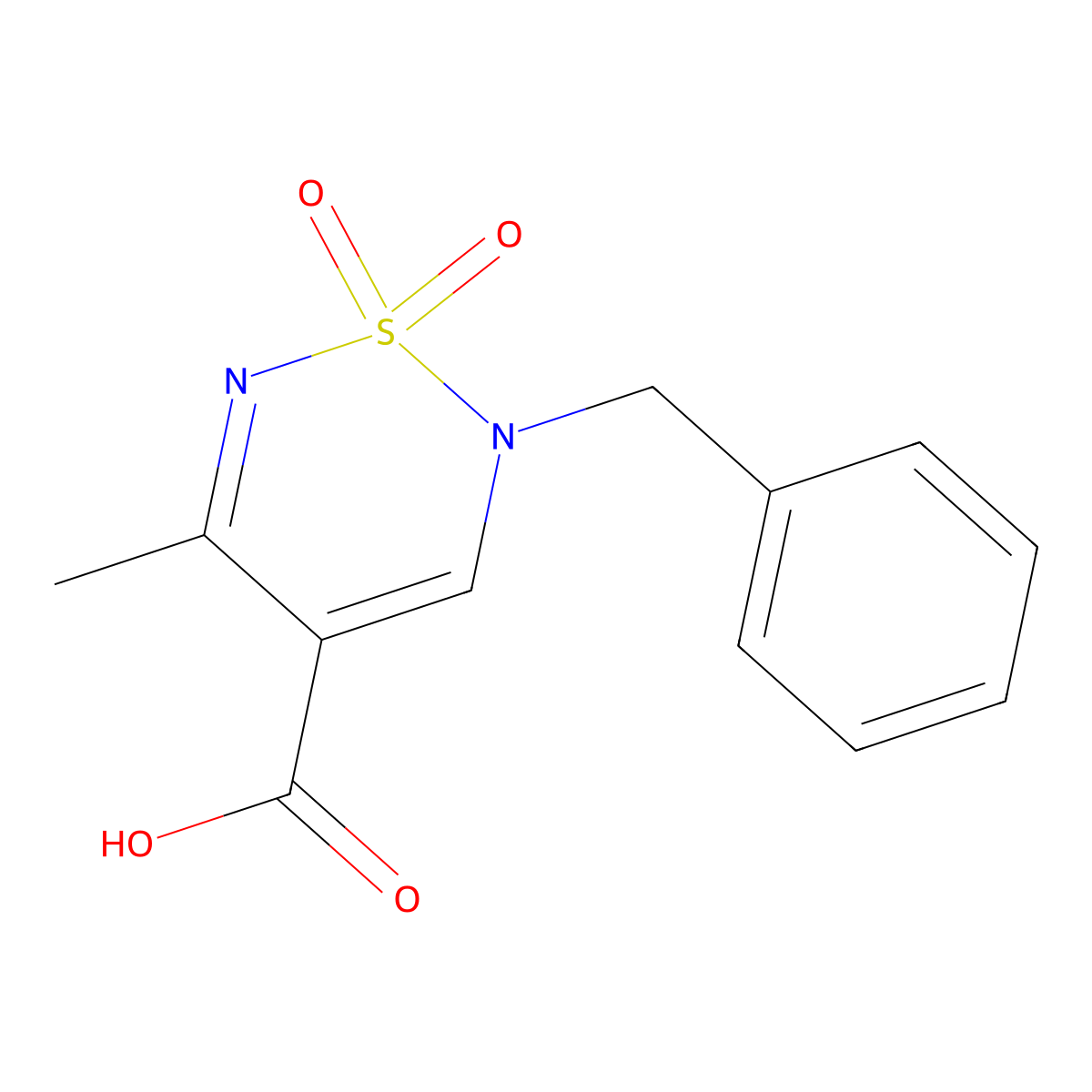 2-benzyl-5-methyl-2H-1,2,6-thiadiazine-4-carboxylic acid 1,1-dioxide molecular structure, CAS 1443978-43-5