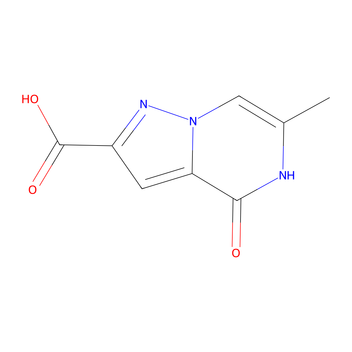 6-methyl-4-oxo-4H,5H-pyrazolo[1,5-a]pyrazine-2-carboxylic acid molecular structure, CAS 1443978-44-6