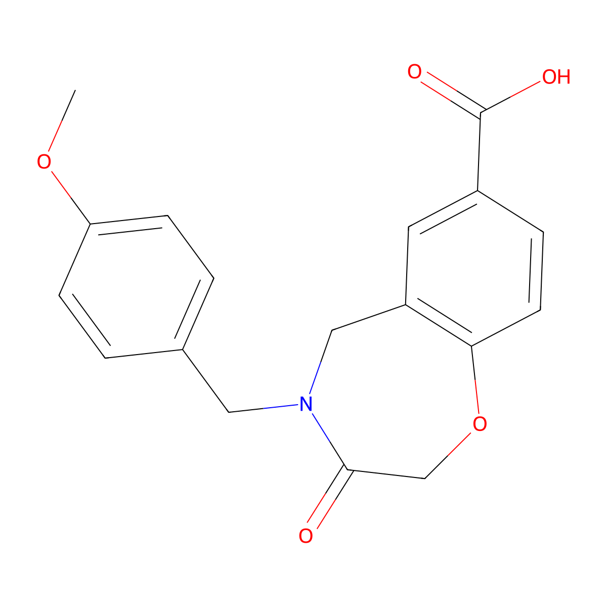 4-(4-Methoxybenzyl)-3-oxo-2,3,4,5-tetrahydro-1,4-benzoxazepine-7-carboxylic acid molecular structure, CAS 1443978-60-6