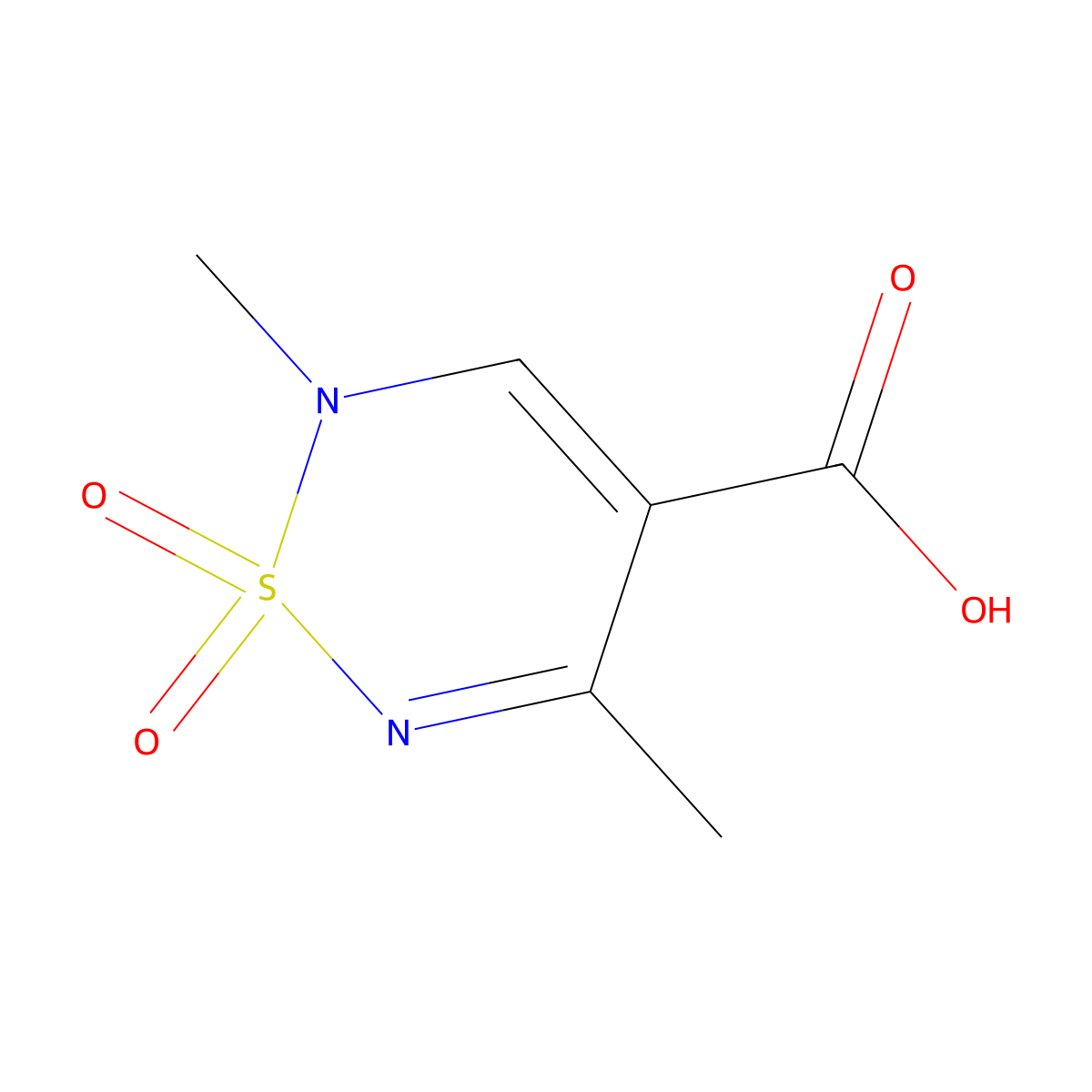 2,5-dimethyl-2H-1,2,6-thiadiazine-4-carboxylic acid 1,1-dioxide molecular structure, CAS 1443978-74-2
