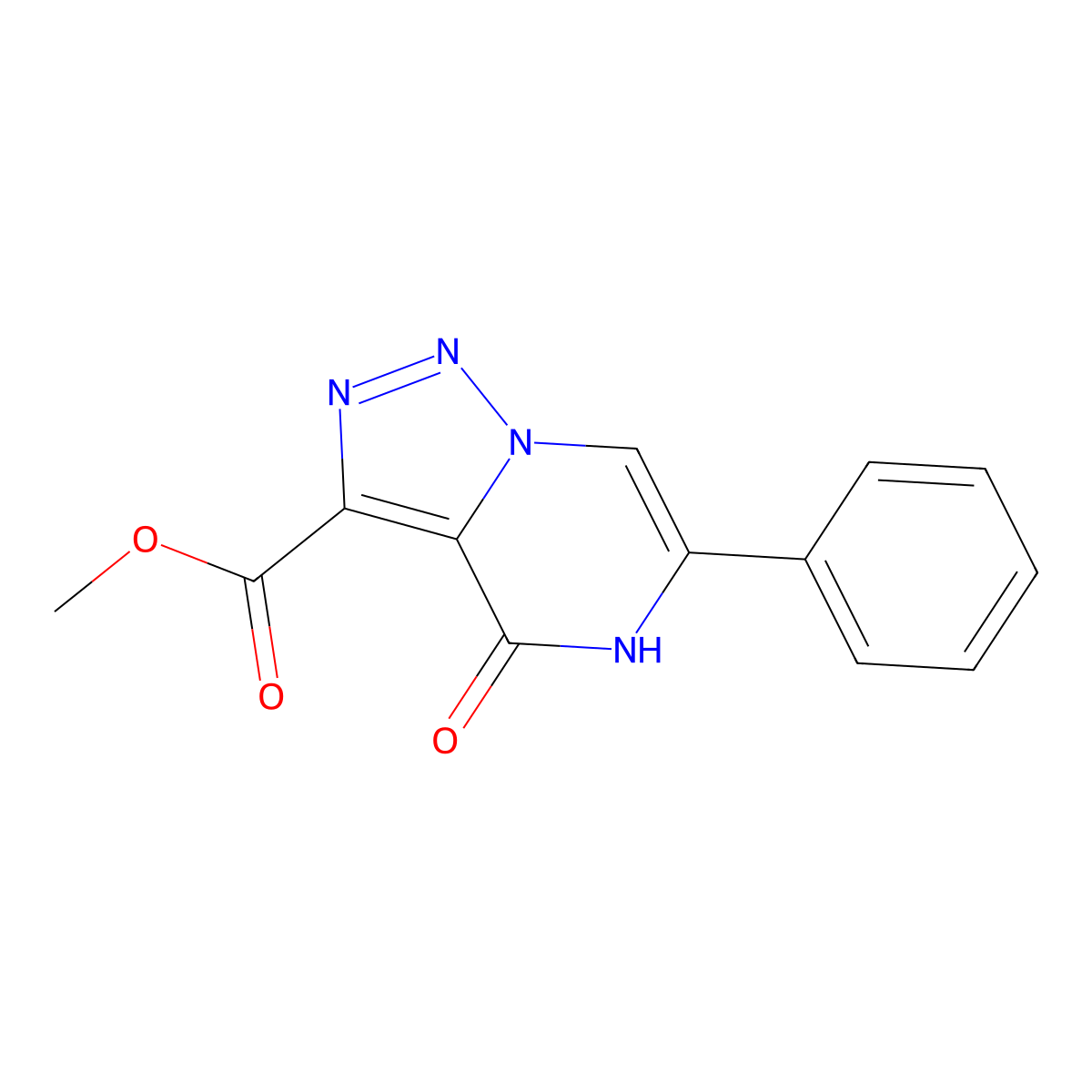 Methyl 4-oxo-6-phenyl-4,5-dihydro[1,2,3]triazolo[1,5-a]pyrazine-3-carboxylate molecular structure, CAS 1443979-09-6