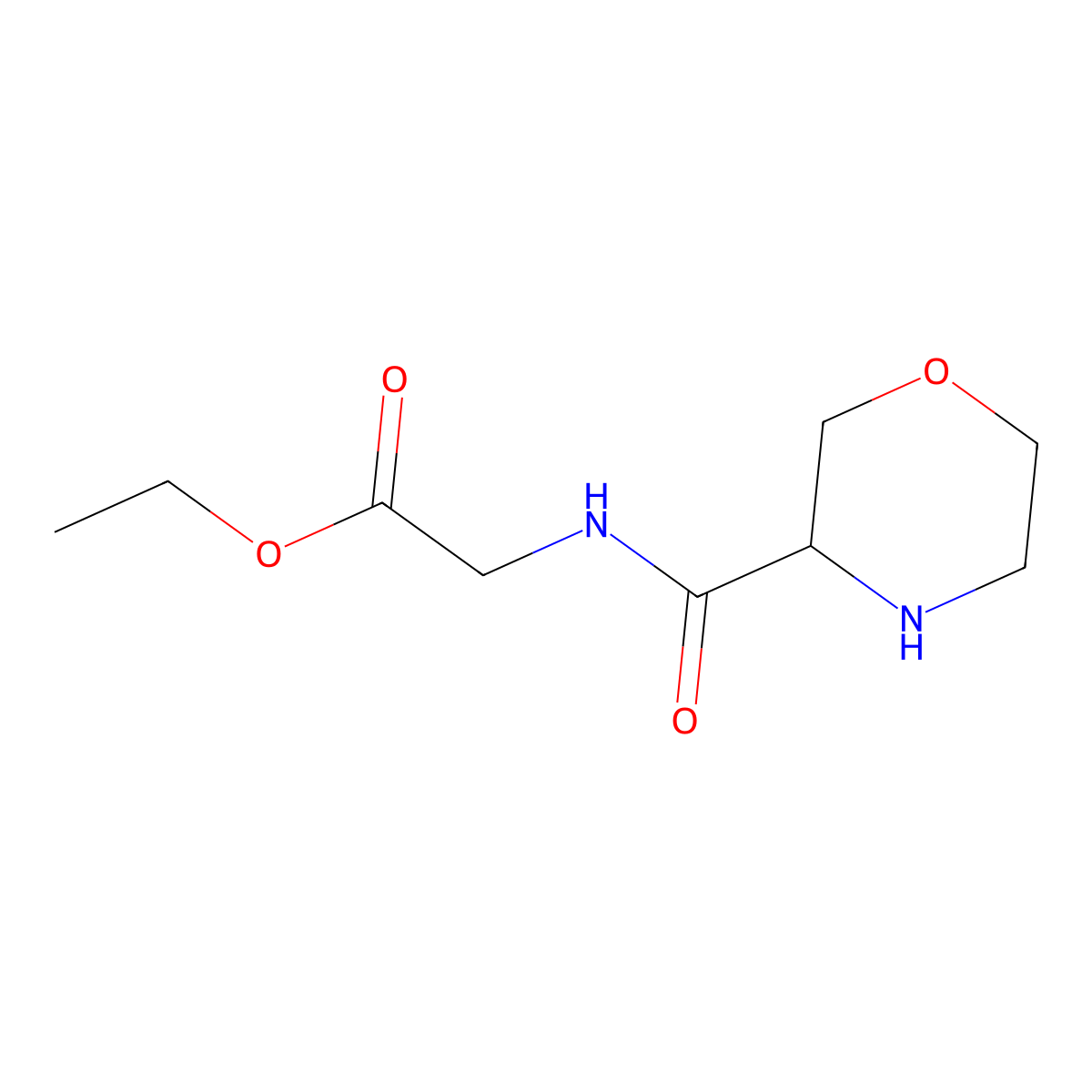 Ethyl 2-[(morpholin-3-yl)formamido]acetate molecular structure, CAS 1443979-20-1