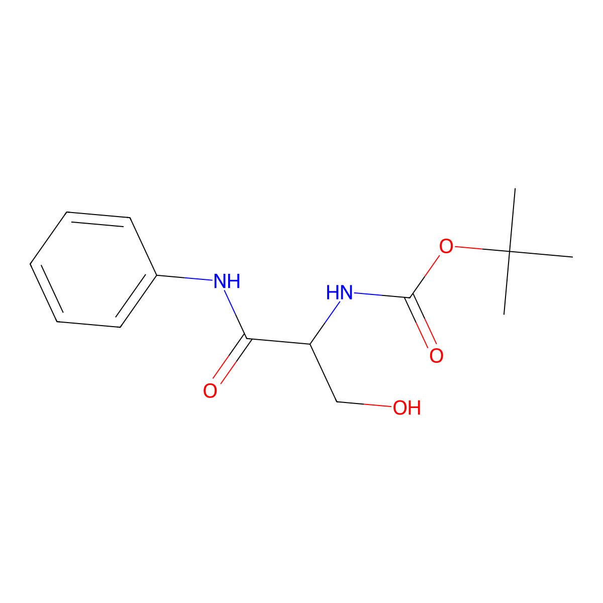 tert-butyl N-[2-hydroxy-1-(phenylcarbamoyl)ethyl]carbamate molecular structure, CAS 1443979-31-4