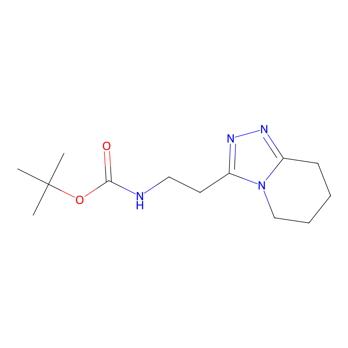 tert-butyl N-(2-{5H,6H,7H,8H-[1,2,4]triazolo[4,3-a]pyridin-3-yl}ethyl)carbamate molecular structure, CAS 1443979-35-8